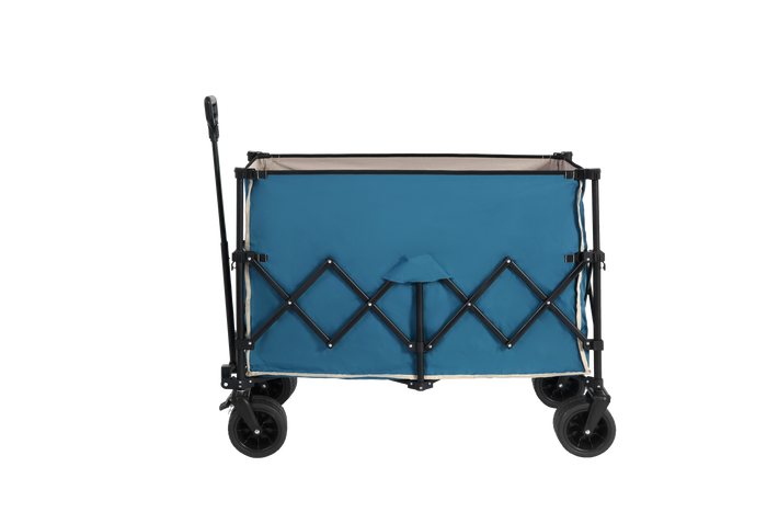 Beach Wagon, Collapsible 220lbs, Heavy Duty, All-Terrain Wheels, Blue