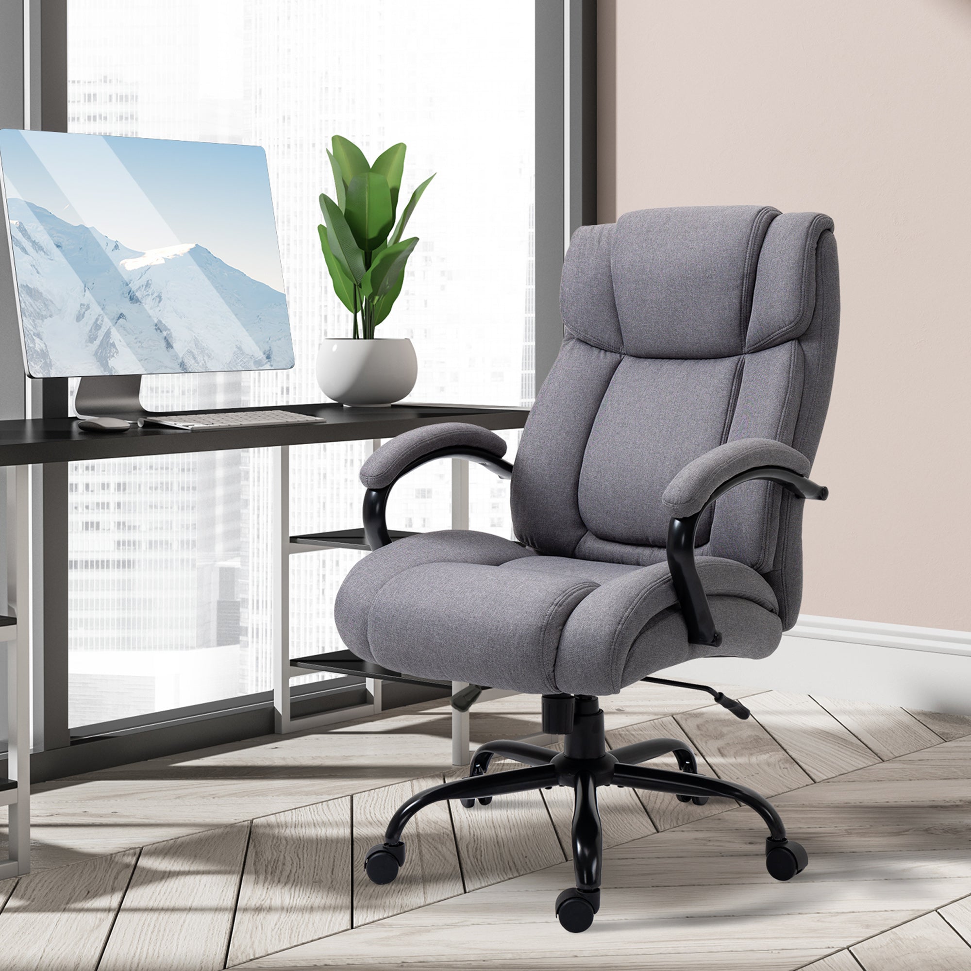 Office/Desk/Gaming Chair Swivel Rocking Ergonomic Padded 220kg Load Capacity