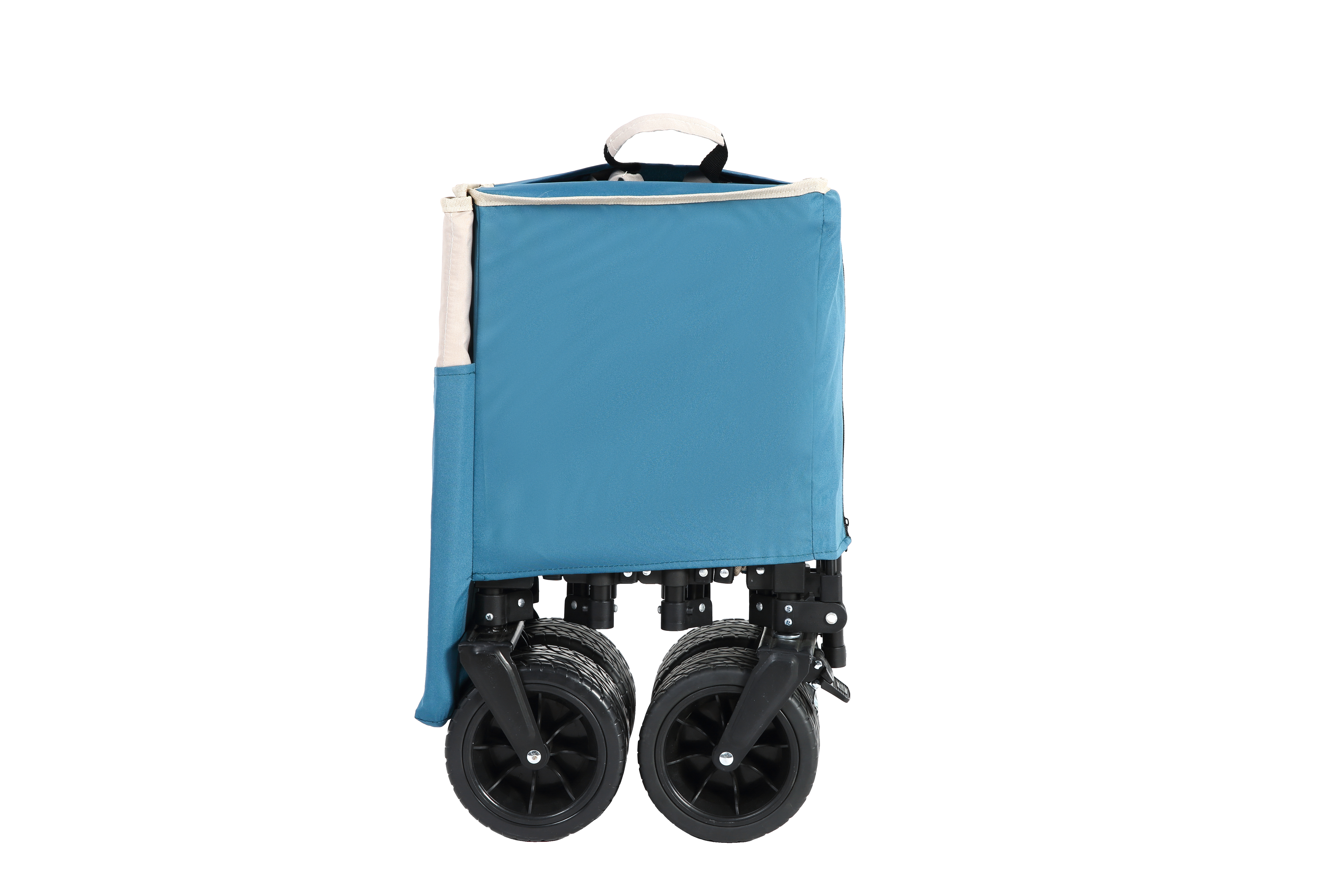 Foldable Extended Wagon, 220lbs Capacity, 300L Utility Garden Cart, All-Terrain Wheels, Blue