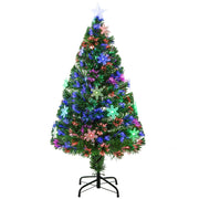 4FT Artificial Christmas Tree with Fibre Optic LED Snowflakes, Green