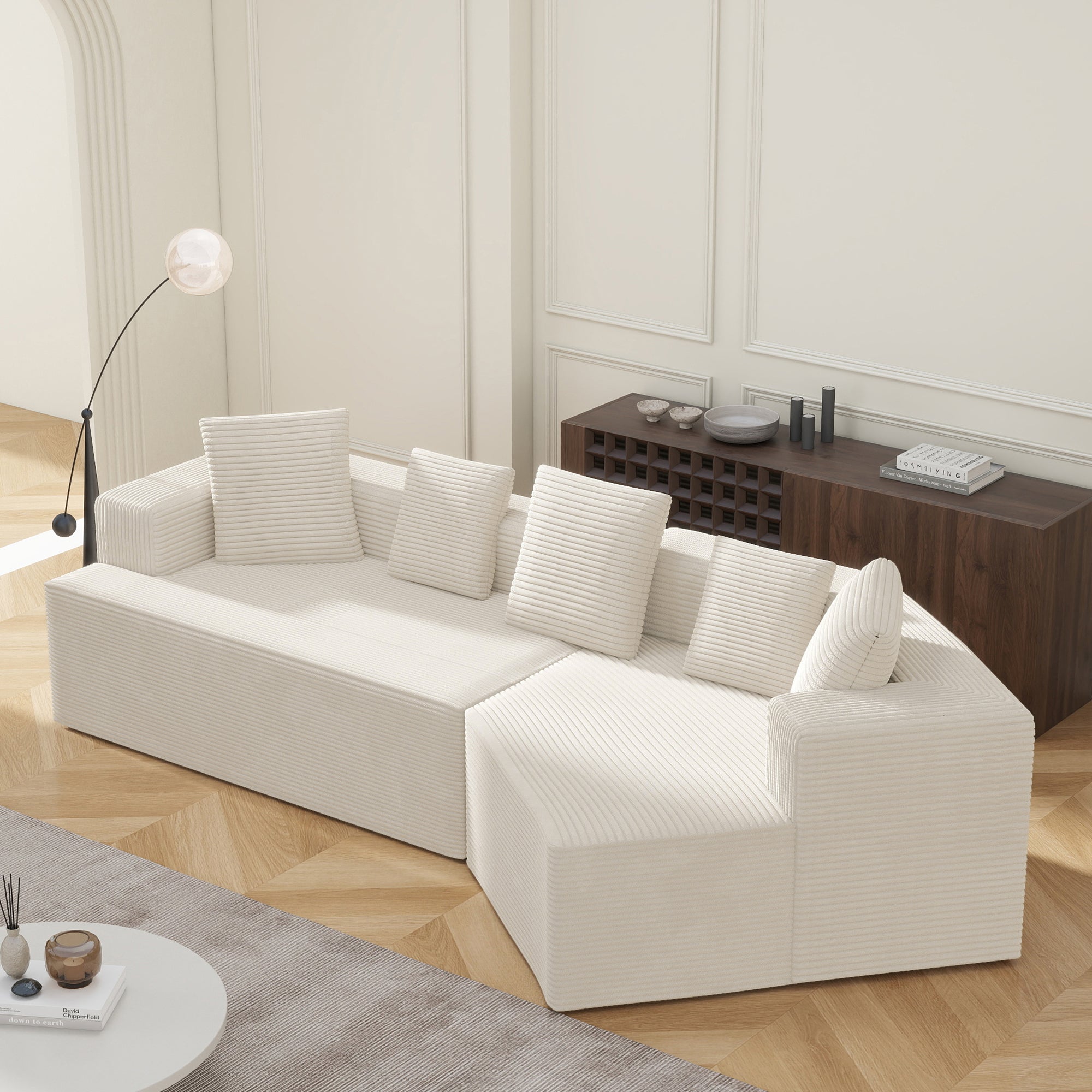 Modular Sofa 312cm Boneless Cloud Design - Comfort Fabric