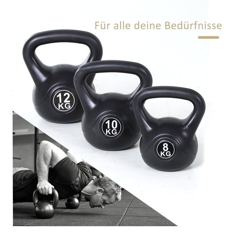Kettlebell 10 kg Dumbbell Sand Filled Black