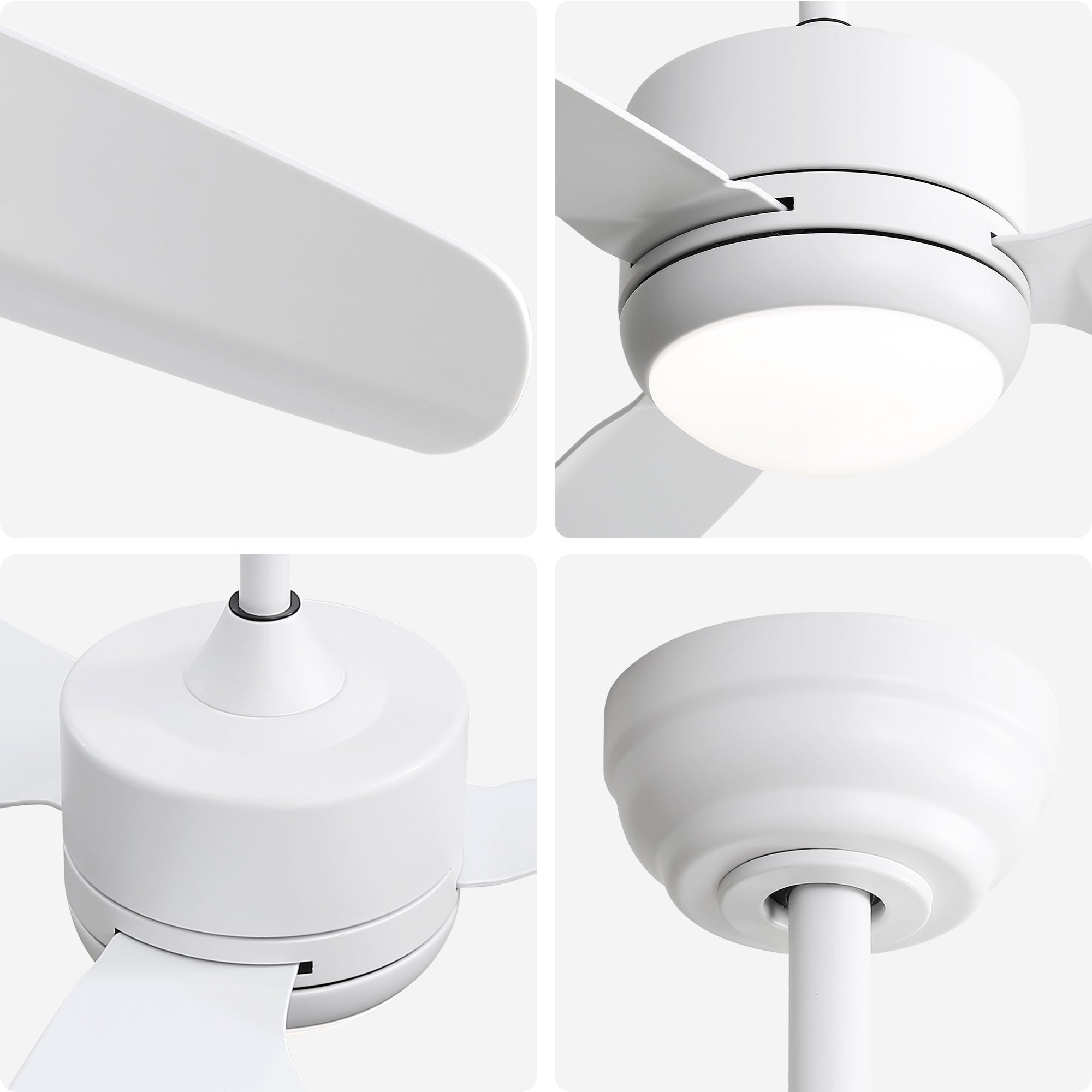 46-inch LED Ceiling Fan, 6 Speeds, DC Motor, ABS Blades, White