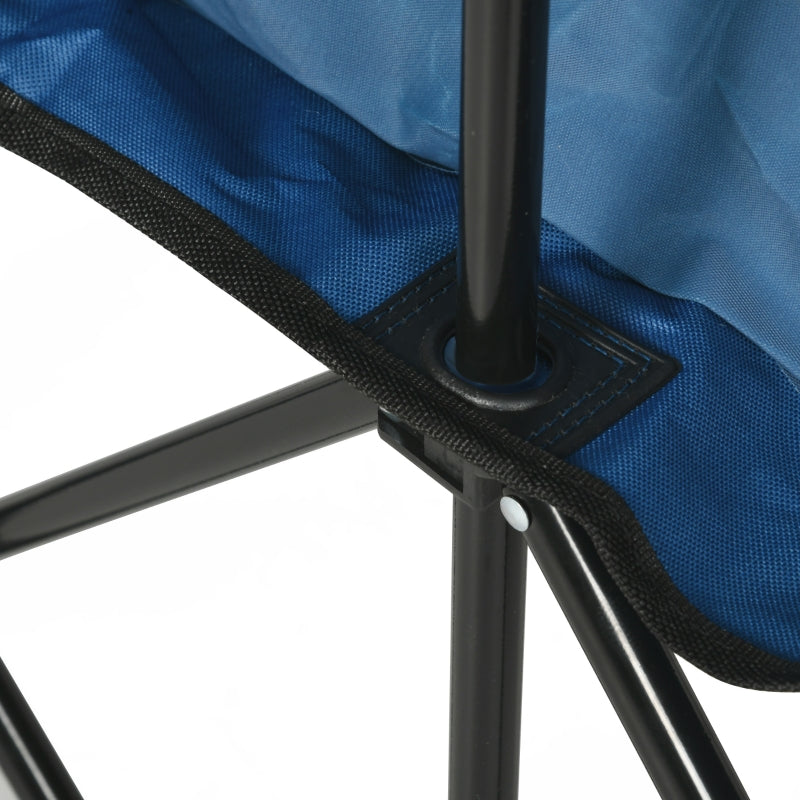 6 Seater Camping Chair, Folding with Cup Holders and Carry Bag, Blue