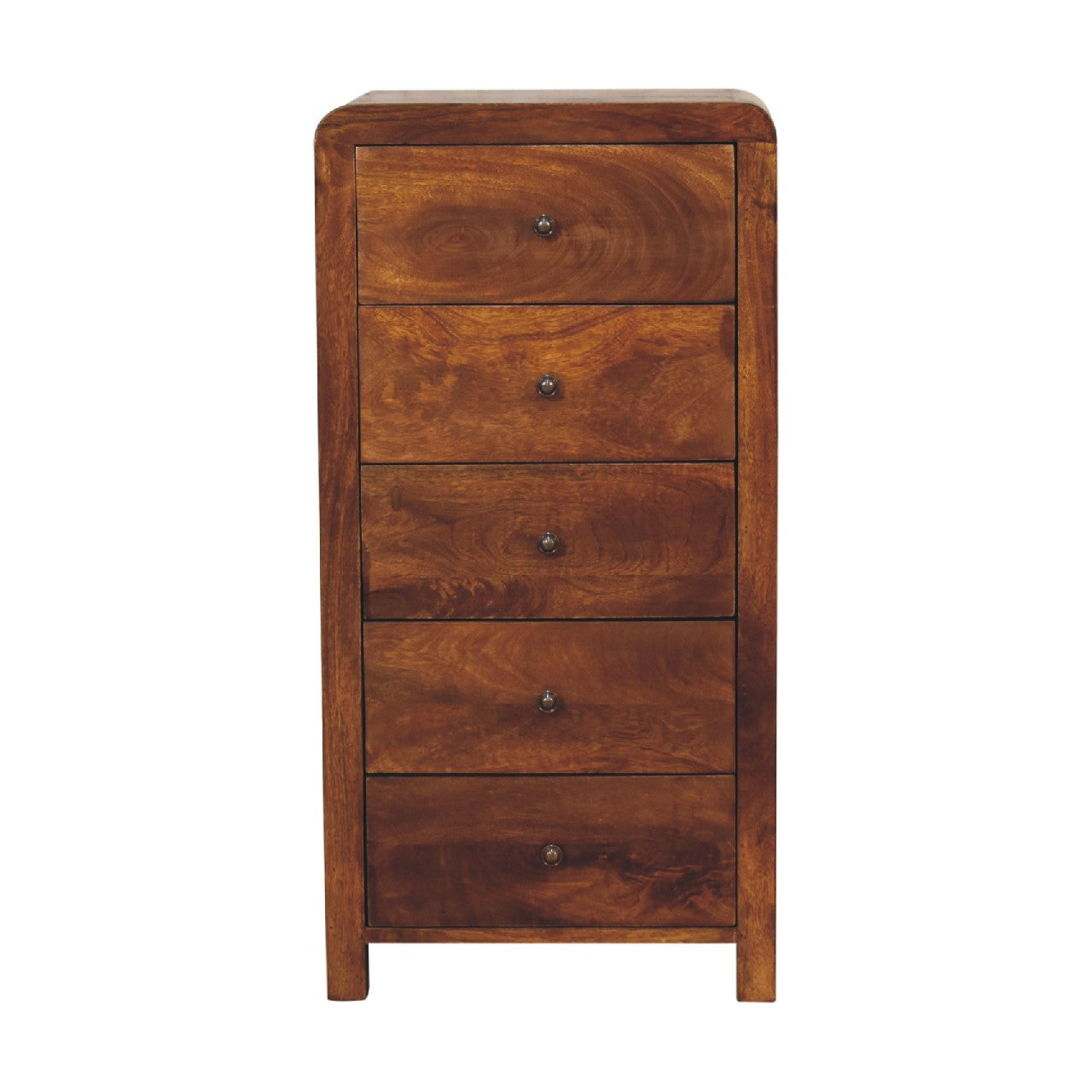 Aspen Tallboy 5-Drawer Solid Wood, Brown