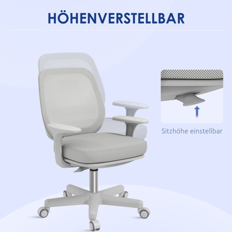 Vinsetto Office Chair, Ergonomic Desk Chair, Swivel, Height Adjustable, Grey
