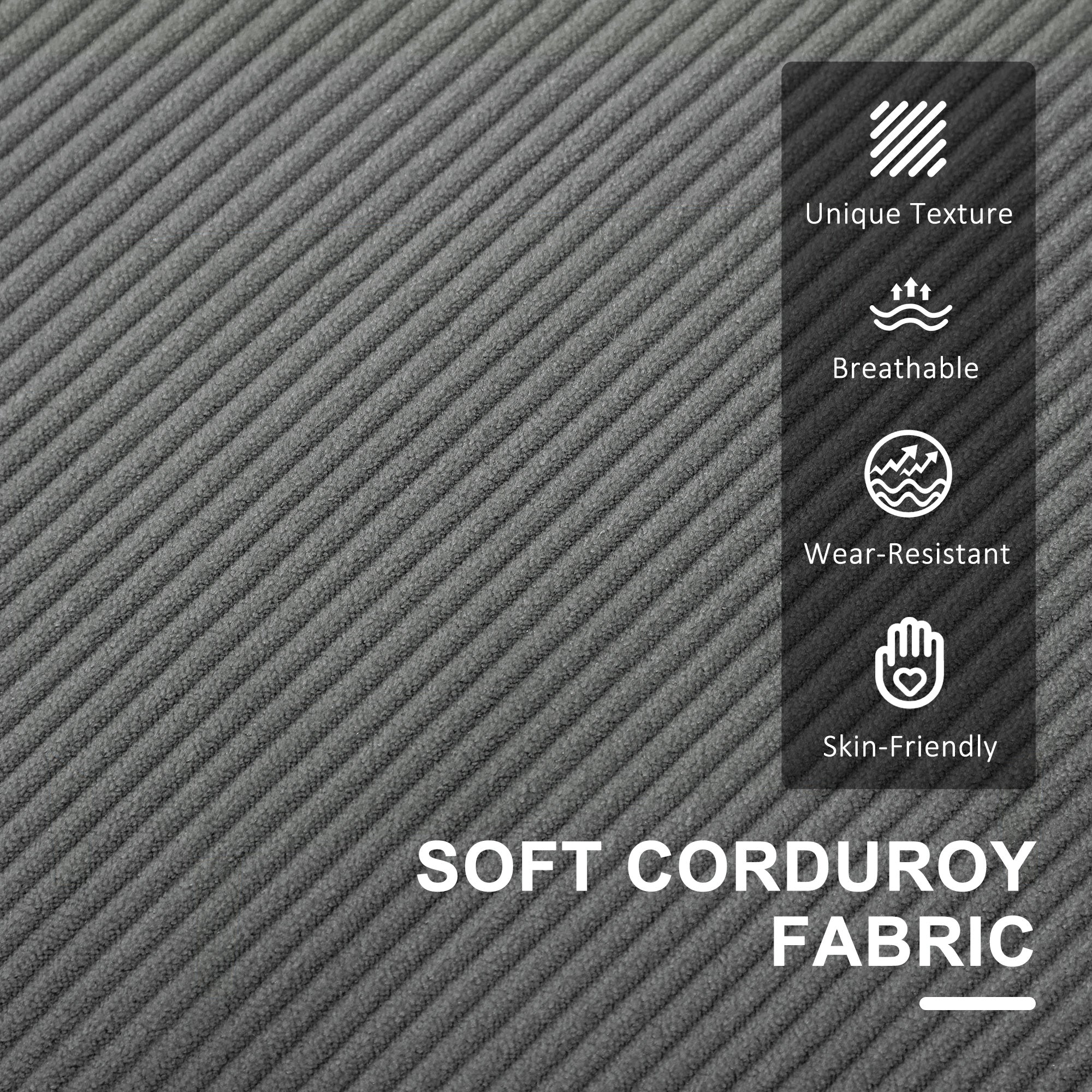 Small Two-Seater Sofa Corduroy - Grey