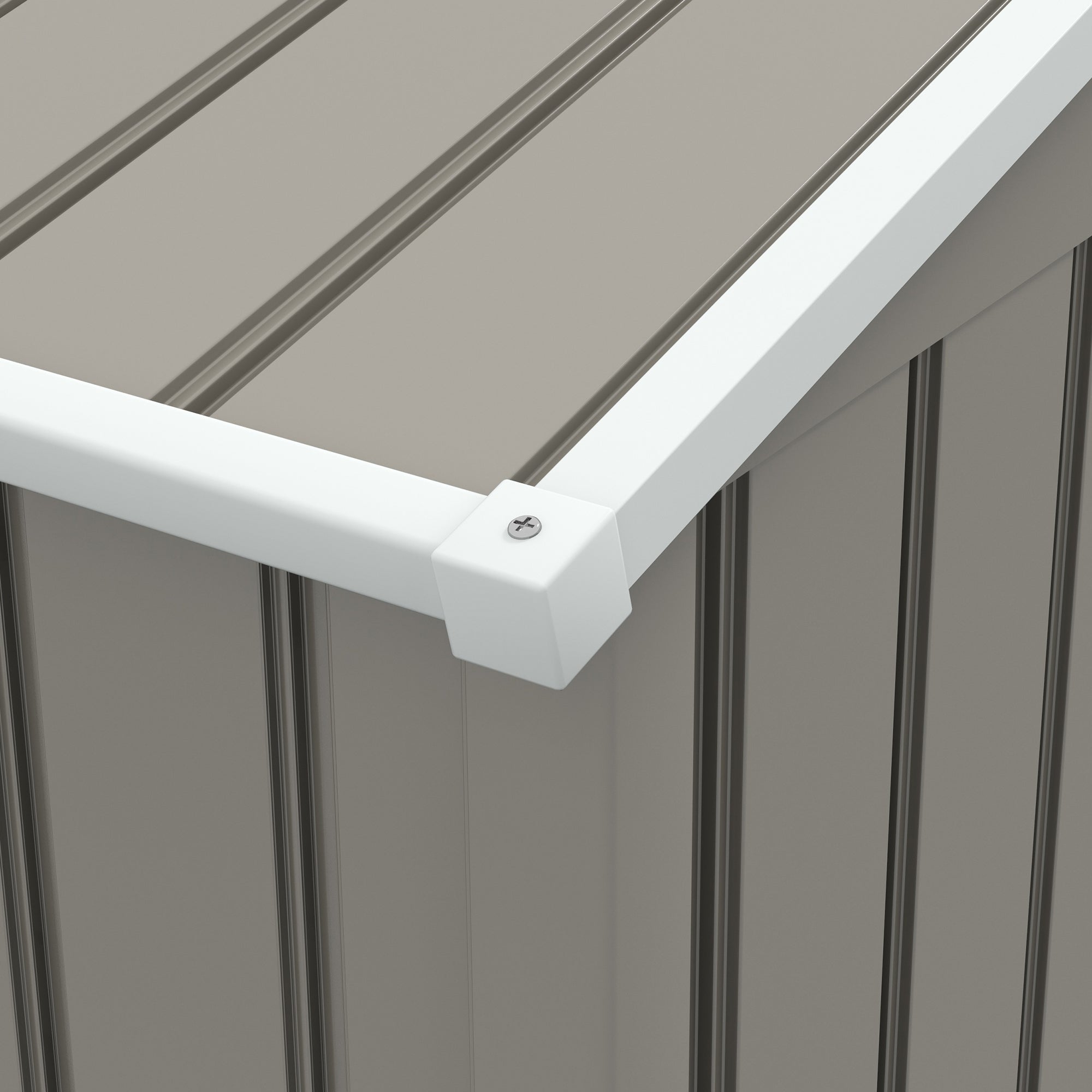Outdoor Garden Storage Shed 7.7 x 5.7ft Metal with Sliding Doors, Light Grey