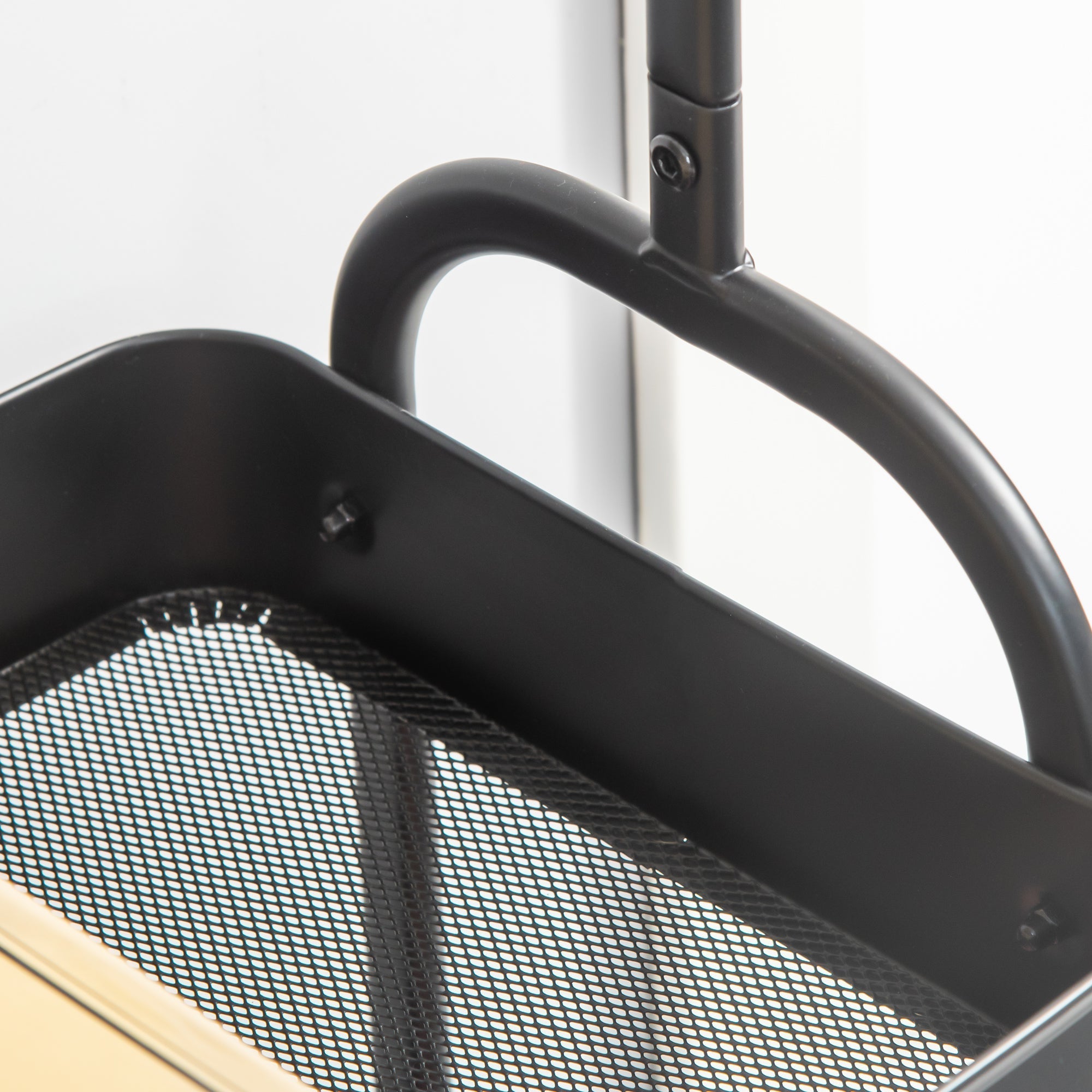 Kleiderständer, Rollen, Garderobenstange, Schuhregal, 16 kg Tragkraft, Schwarz