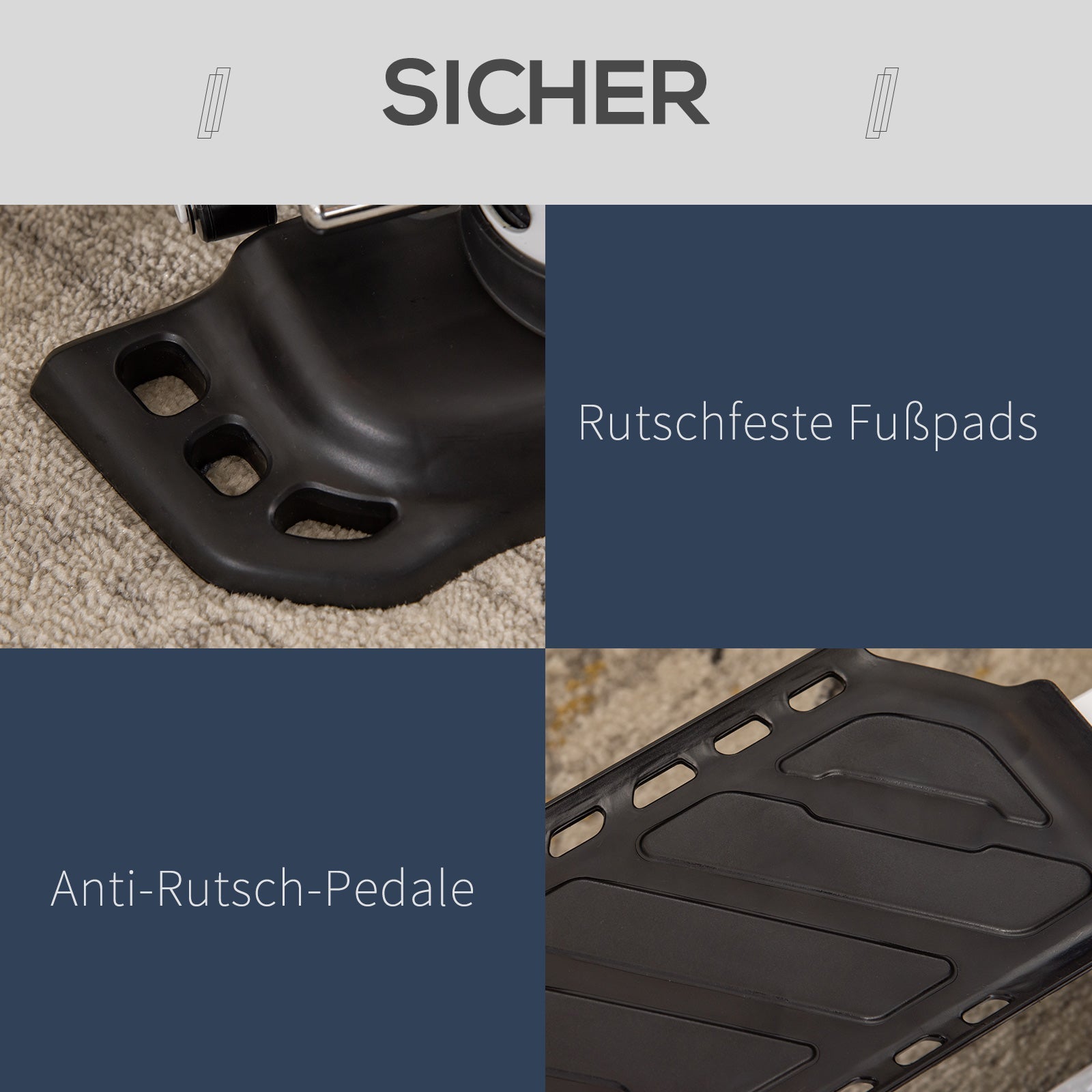 Mini Stepper Compact Fitness Device, LCD Screen, Metal ABS, White Black