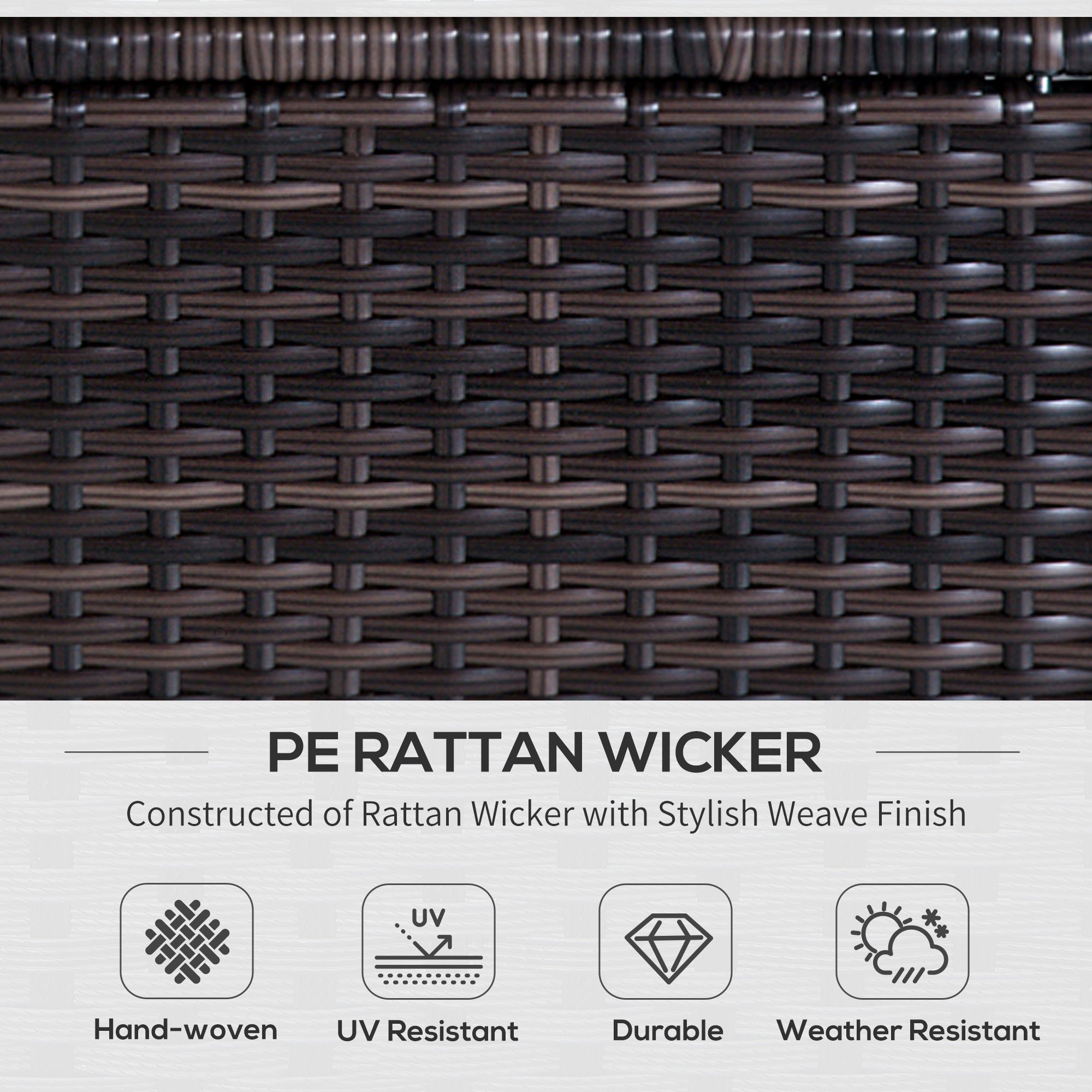 6 PC Rattan Sofa Coffee Table Set Sectional Wicker Weave Furniture Outdoor w/ Pillow Cushion Brown