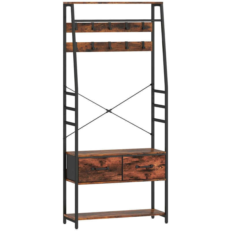 Hallway Organiser 6-in-1 Industrial-Style Brown/Black