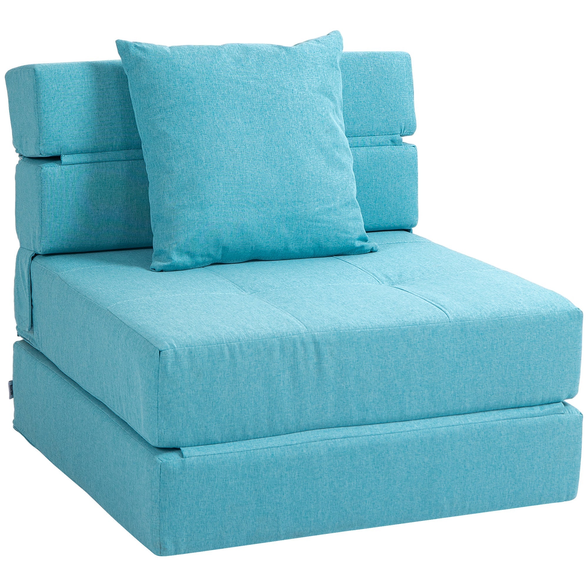 Foldable Sleeper Chair 2-in-1 Bed Function Guest Recliner Blue