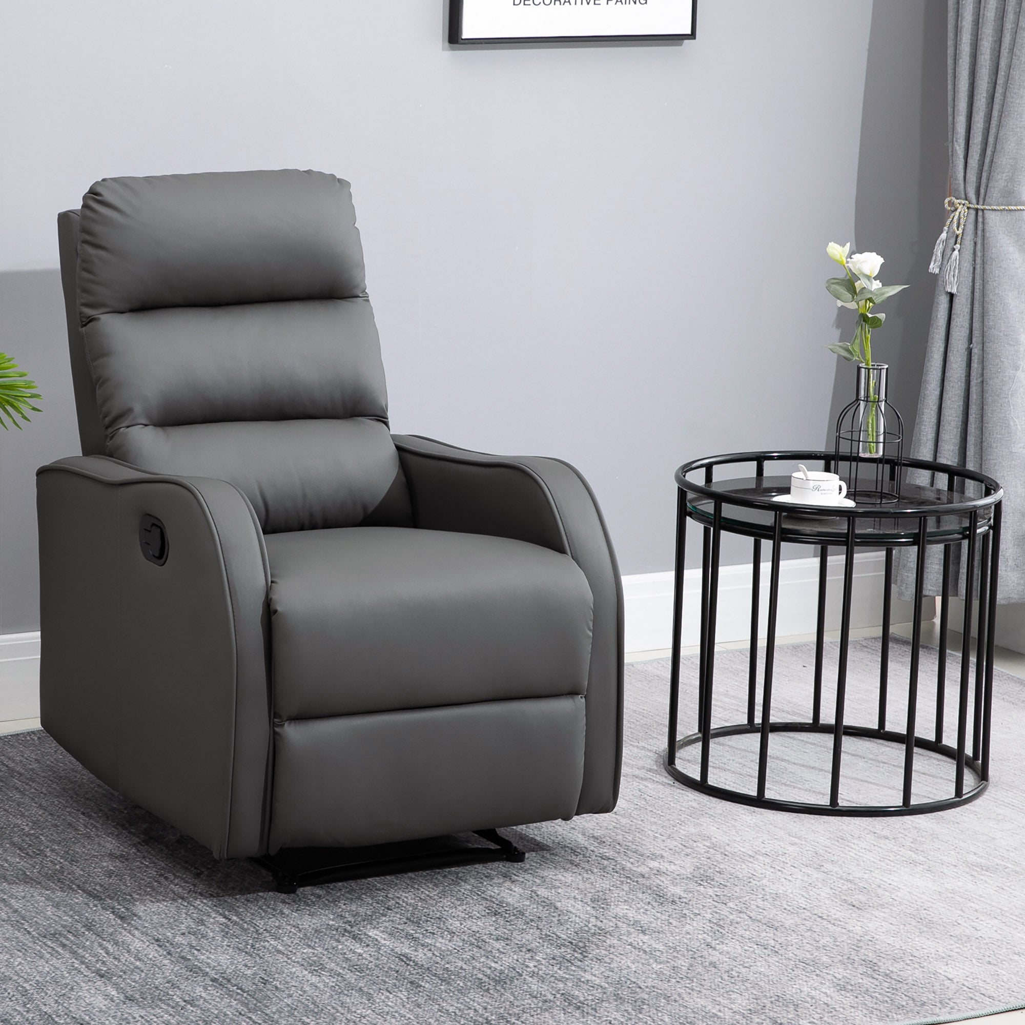 Recliner Chair, Rocking, Reclining, Rotatable, Cup Holder, Microfiber Cloth