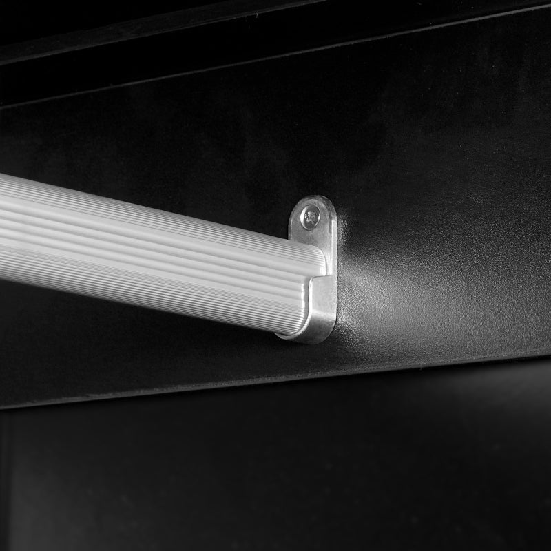 2 Door Wardrobe with 3 Drawers and Hanging Rod, Black