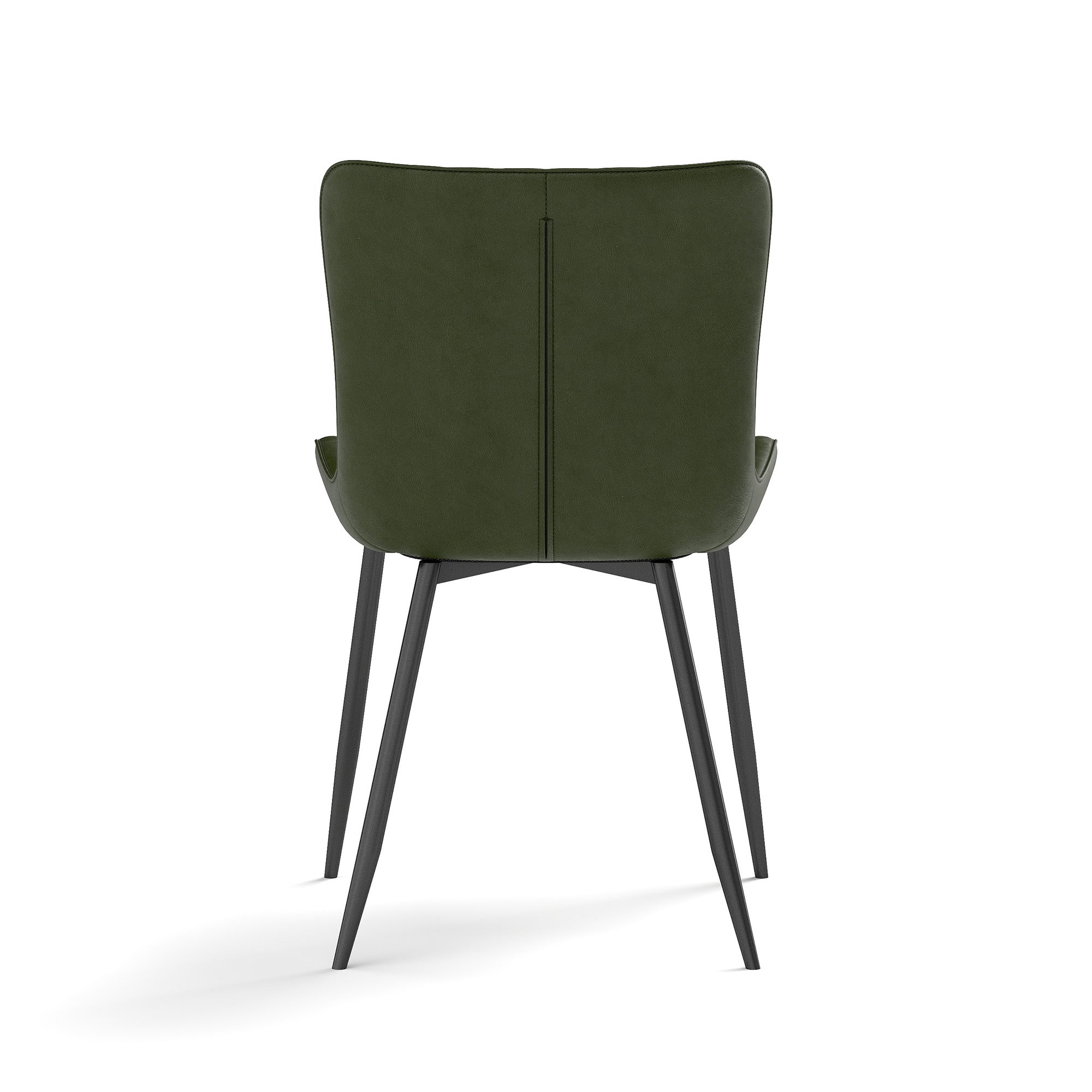 Dining Chairs Set of 4 Modern Faux Leather Armchairs - Green PU