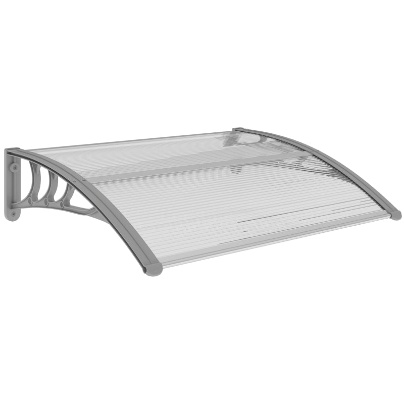 Front Door Canopy Outdoor Awning 100x75cm UV Rain Shelter Polycarbonate Clear