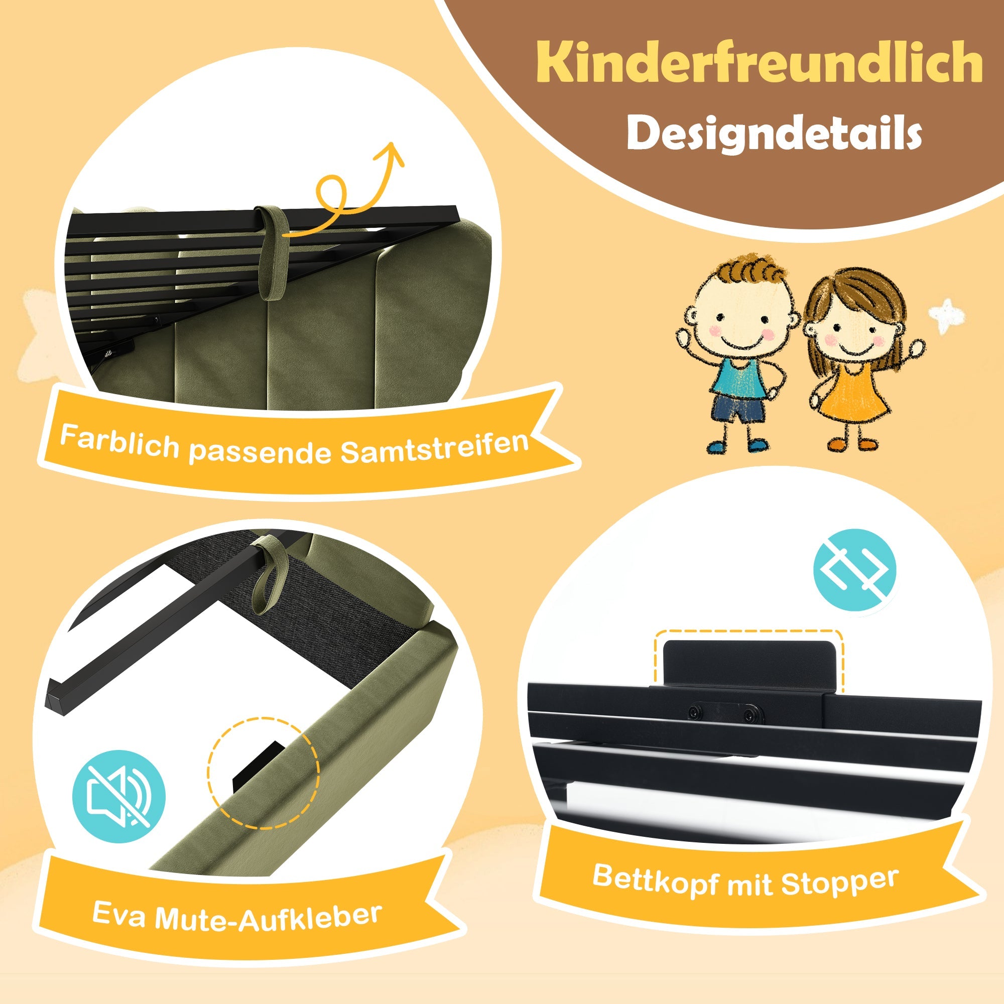 Upholstered Daybed with Hydraulic Storage and L-Shaped Crown-Lattice Design, 90x200cm, Green Velvet