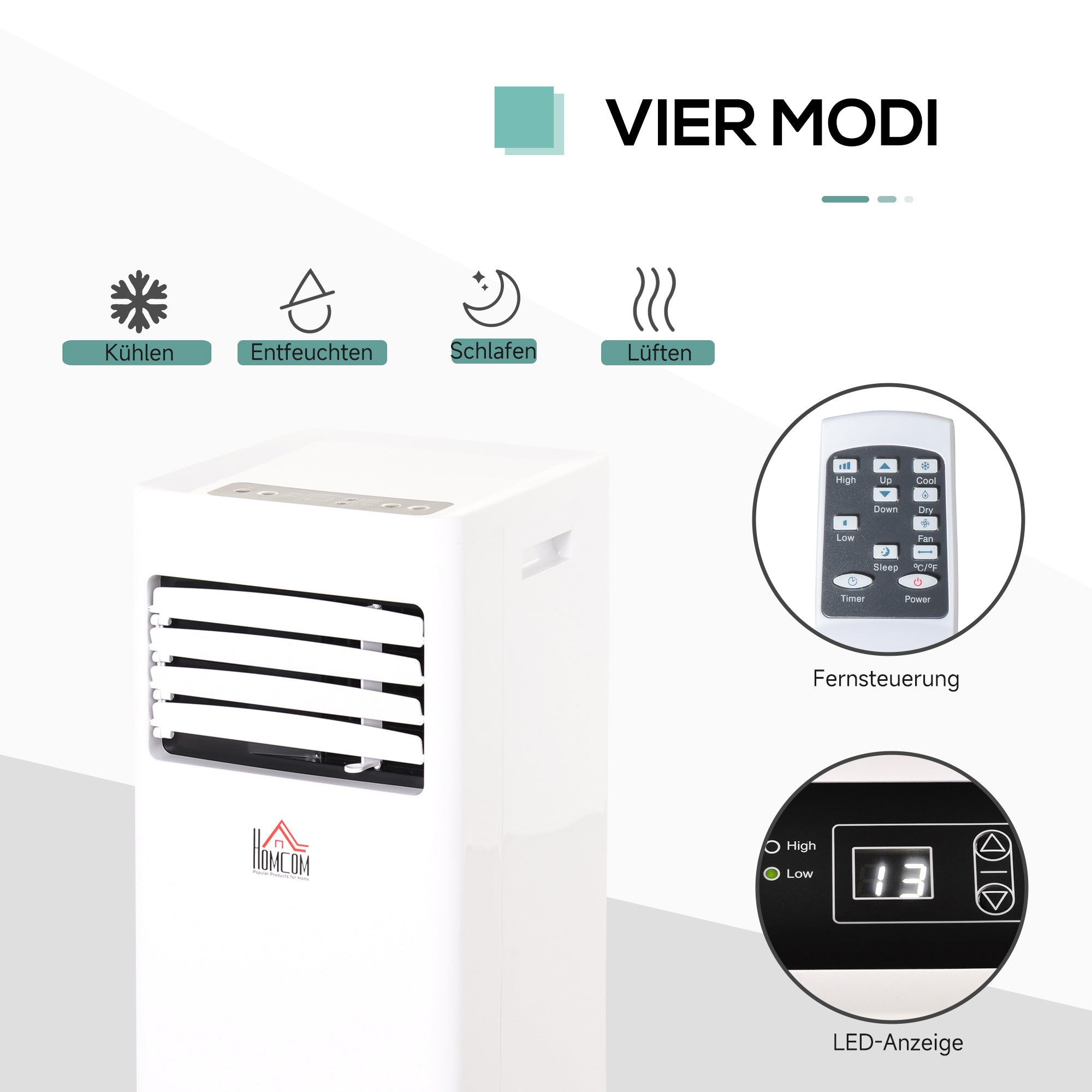Mobile Air Conditioner 21 kW 3-in-1 Unit 24h Timer 2 Speed Settings