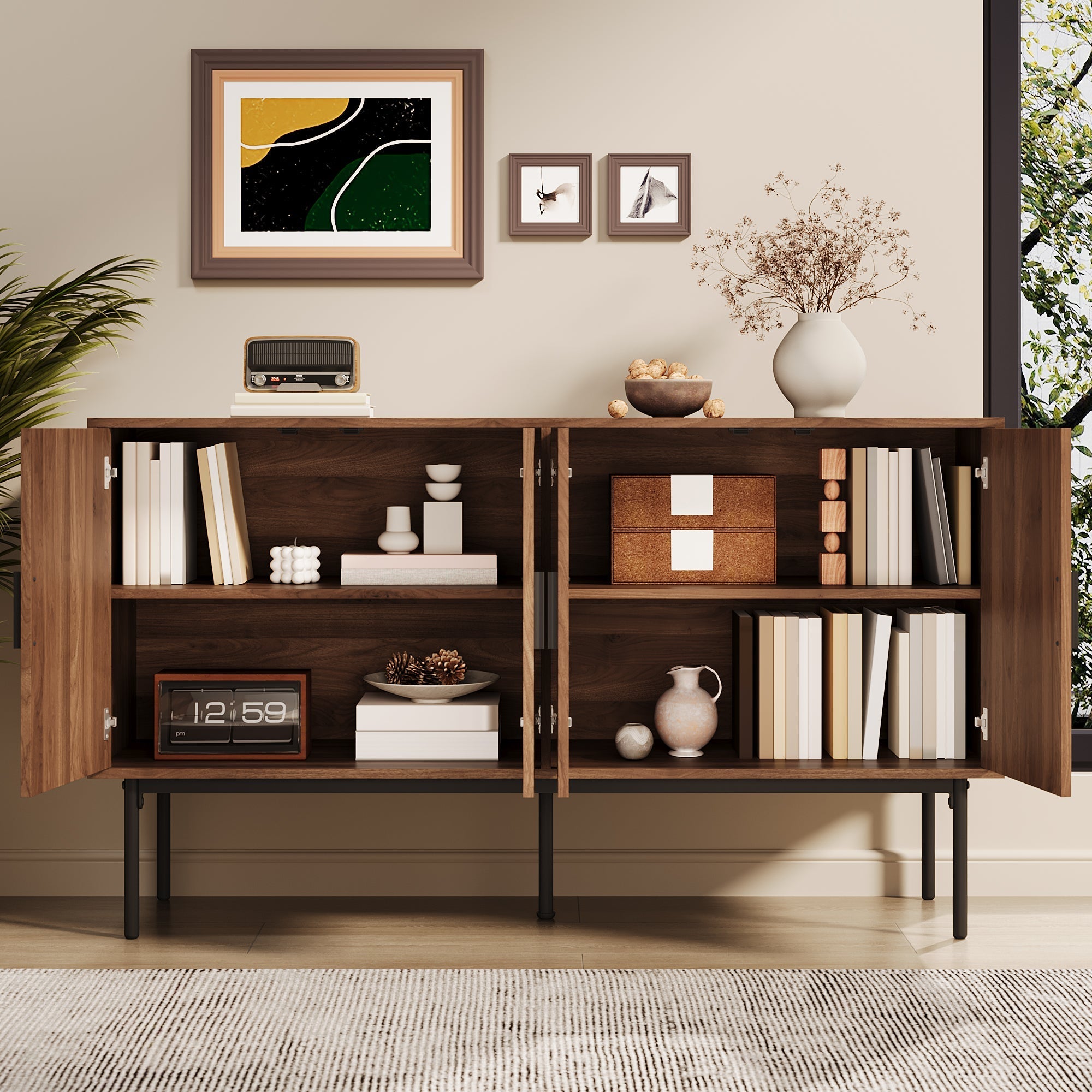 Sideboard Cabinet Buffet Storage Set Modern 140x40x80cm