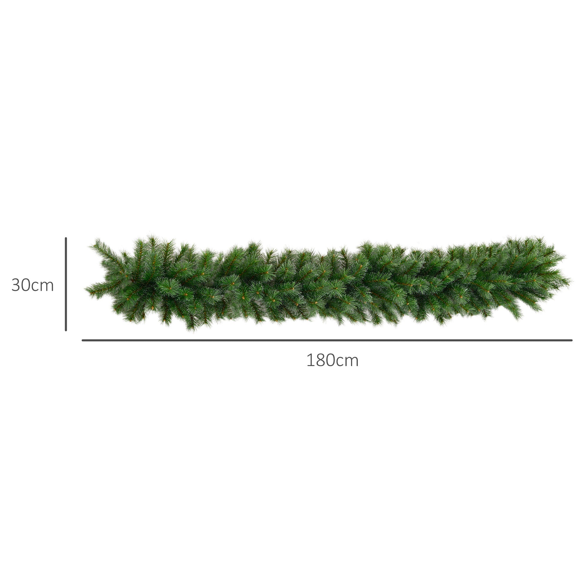 Artificial Christmas Garland, 1.8m, 160 Tips, Fir Tree, Green