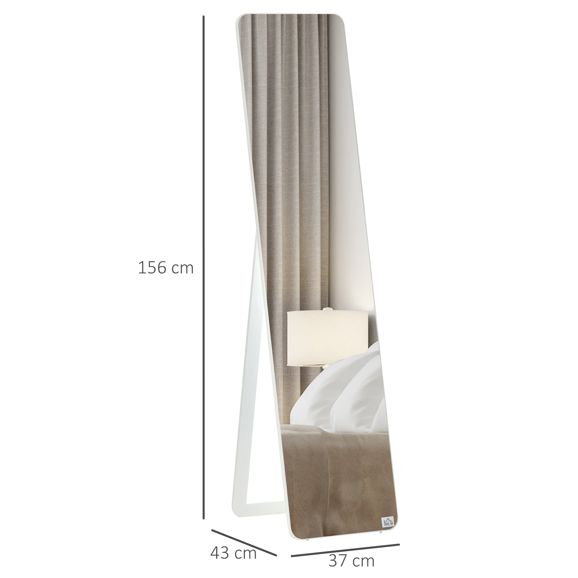 Full-length Mirror Standing Folding Frame Freestanding/Wall-Mounted