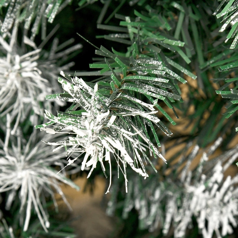 Artificial Christmas Tree, 800 Branches, 61 Cones, Snowy Tips, Fireproof, 180 cm