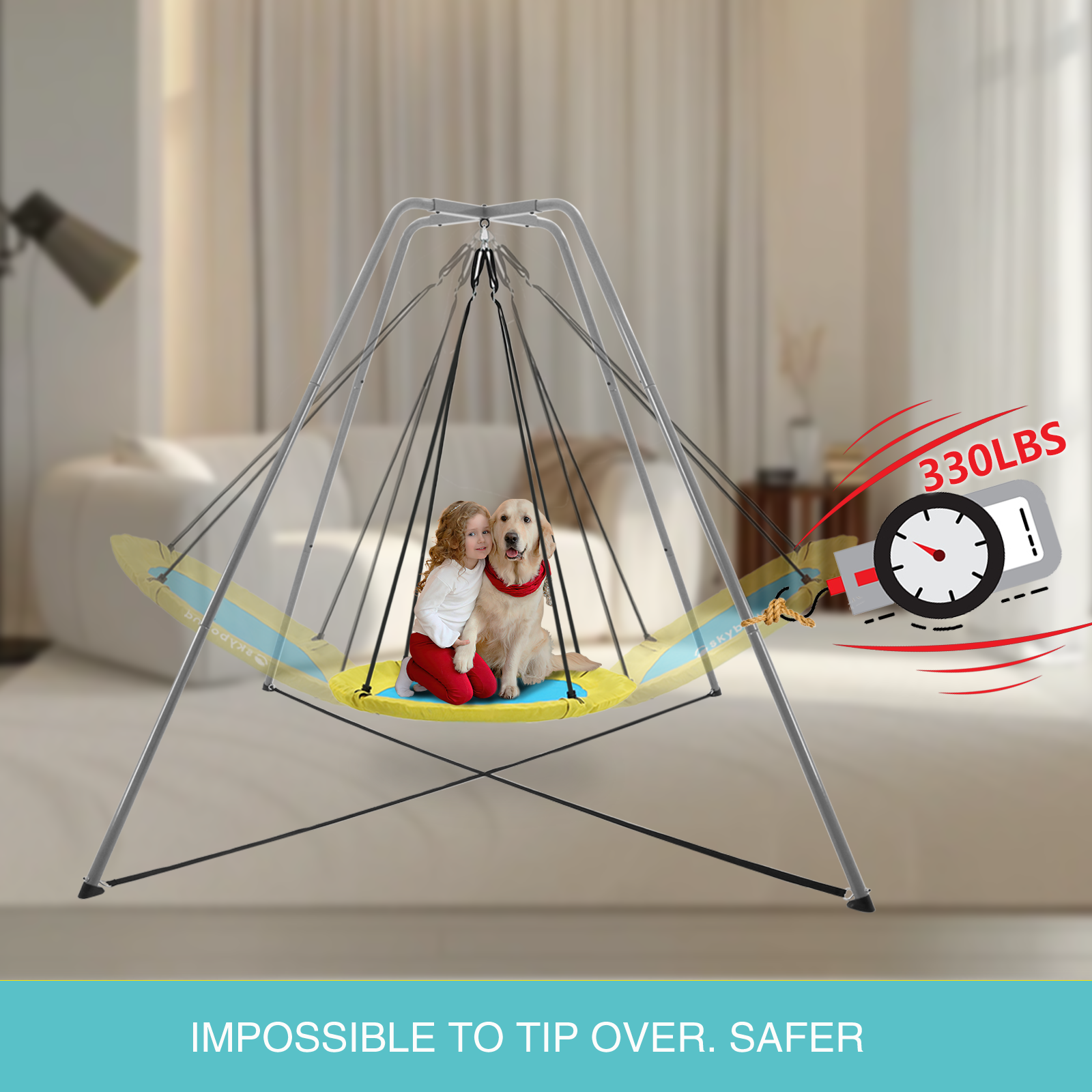 Swing Stand with Hanging Set, Includes Frame Only, Grey
