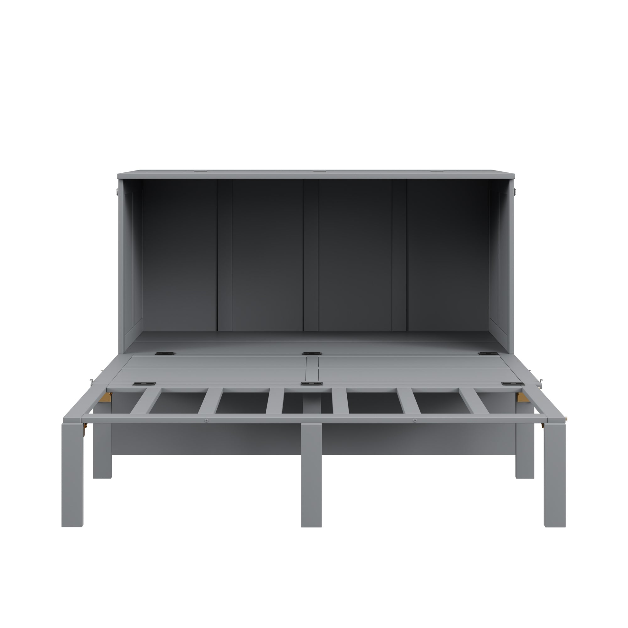 Wall Bed, 140x200cm with Slatted Frame, Grey