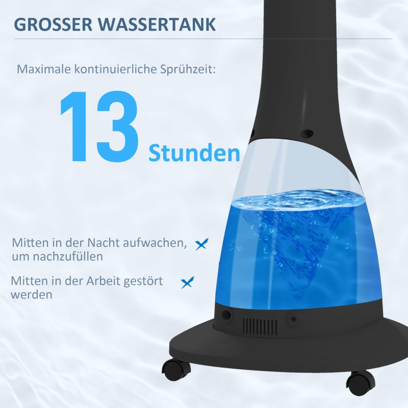Water-Cooled Pedestal Fan, Misting, Remote, 3 Speed, 3L Tank, 90W, 125cm with Wheels