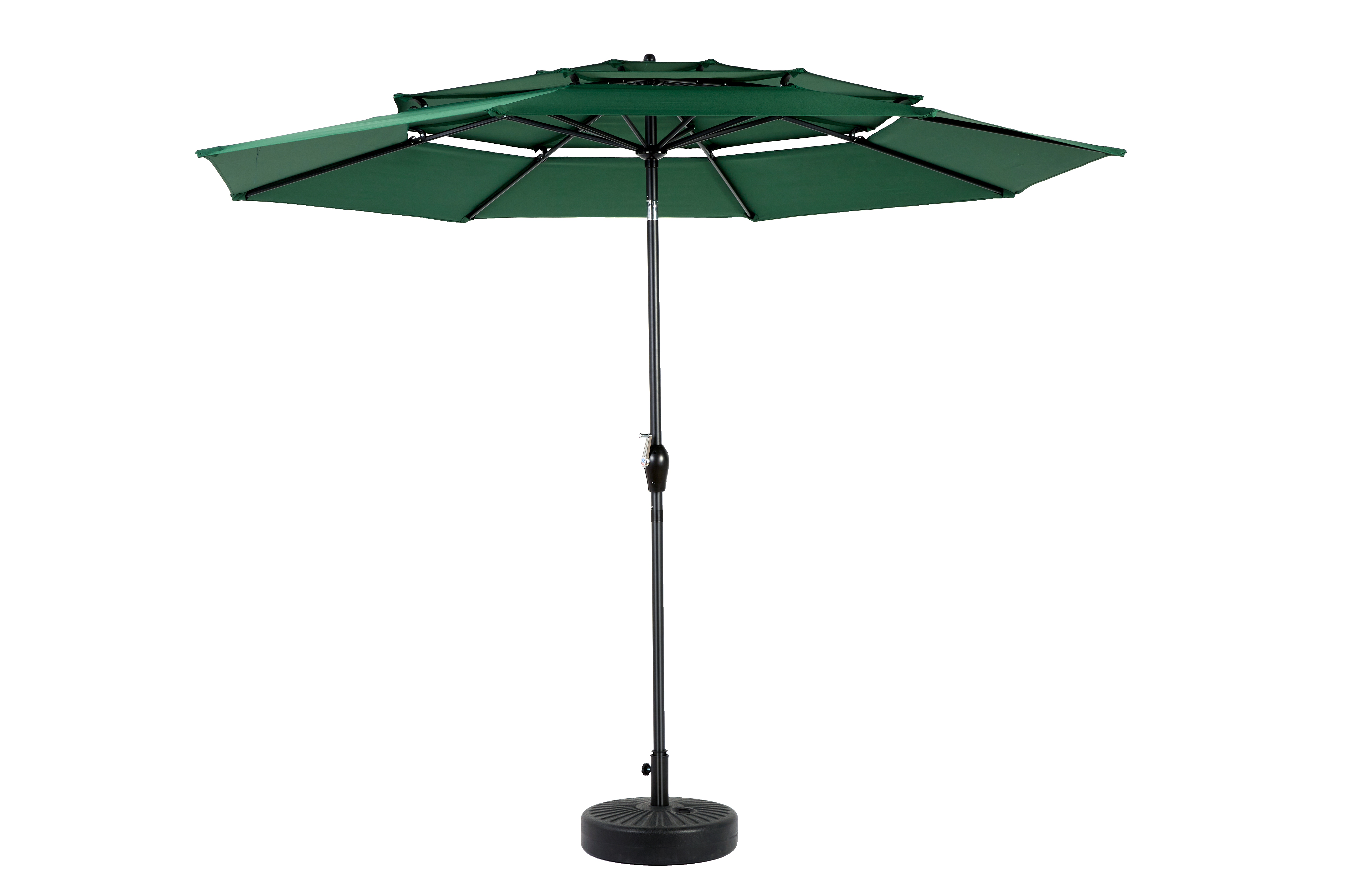 Outdoor Umbrella Double Sided Rectangular 14.8 Ft Large Crank - Dark Green (No Base)