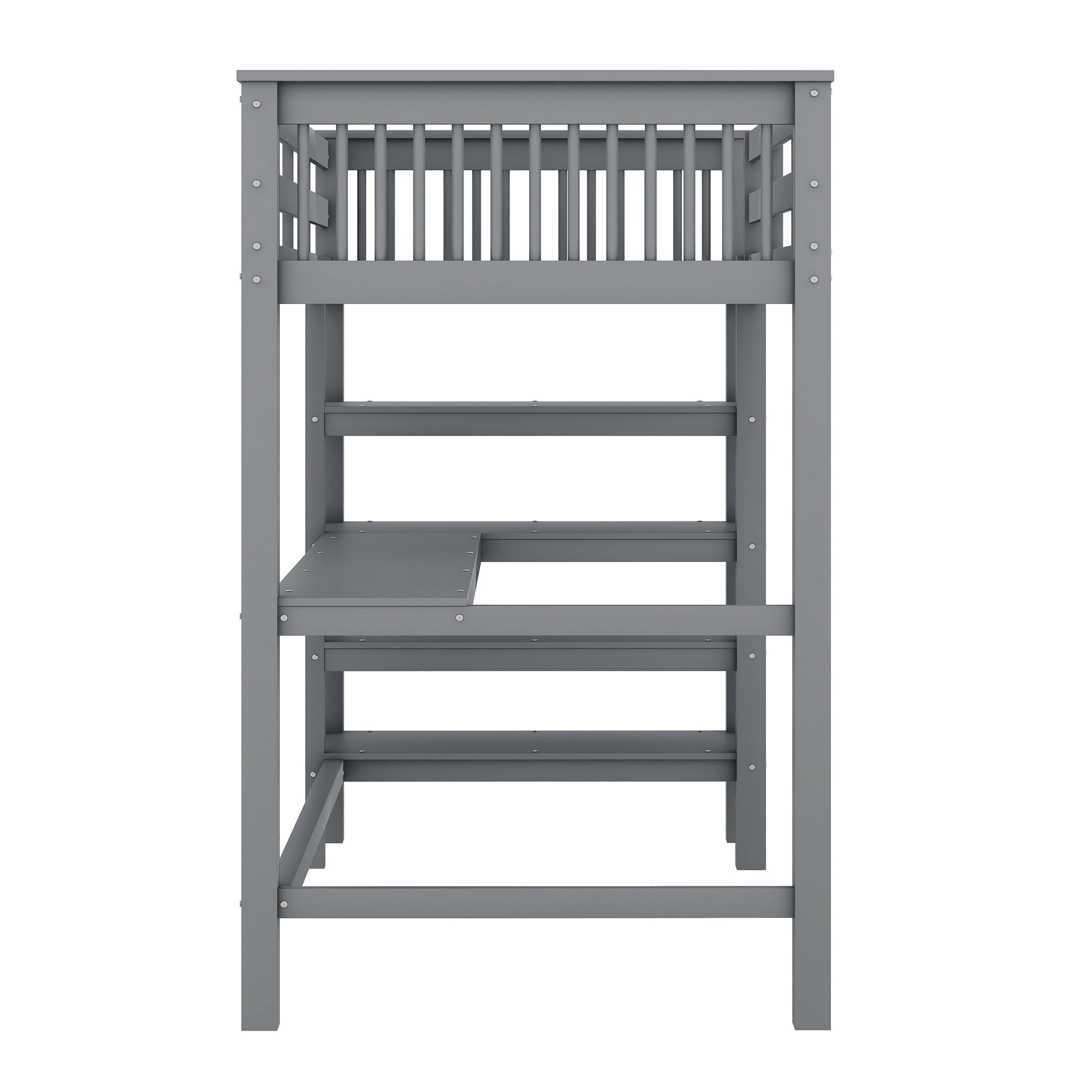 Loft Bed 90x200cm Children's Storage Under-Bed Desk Grey