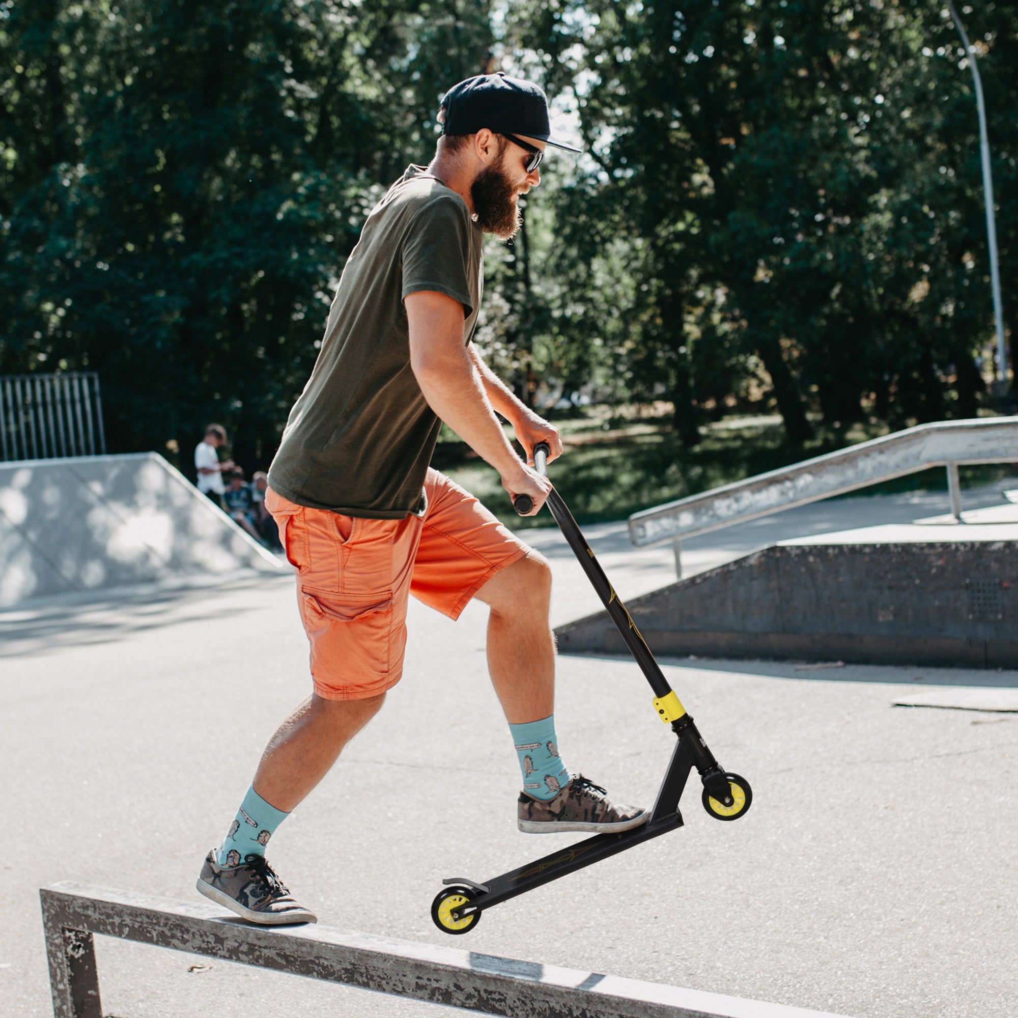Stunt Scooter with ABEC 9 Bearings & 100mm Wheels, Synthetic Leather