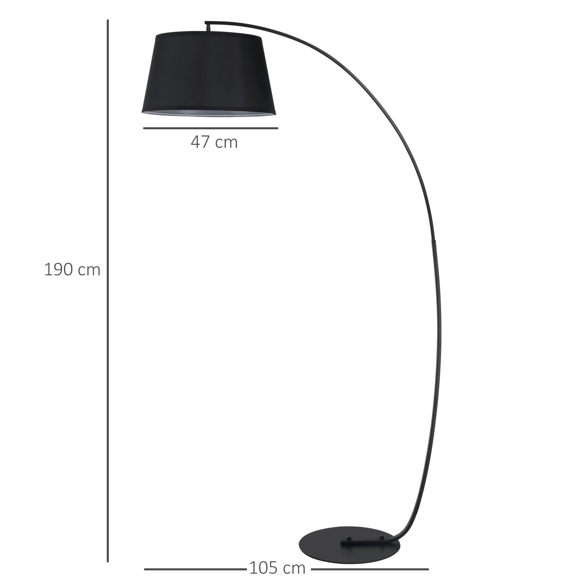 Arc lamp floor lamp Arc modern made of metal linen black