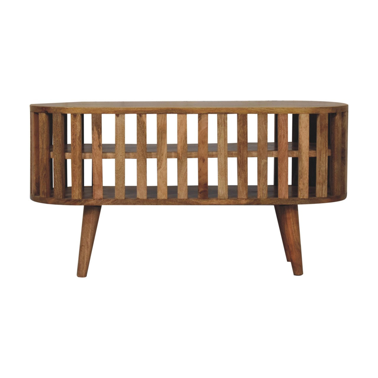 Mini Ariella Media Unit, Solid Mango Wood, Oak-ish Finish