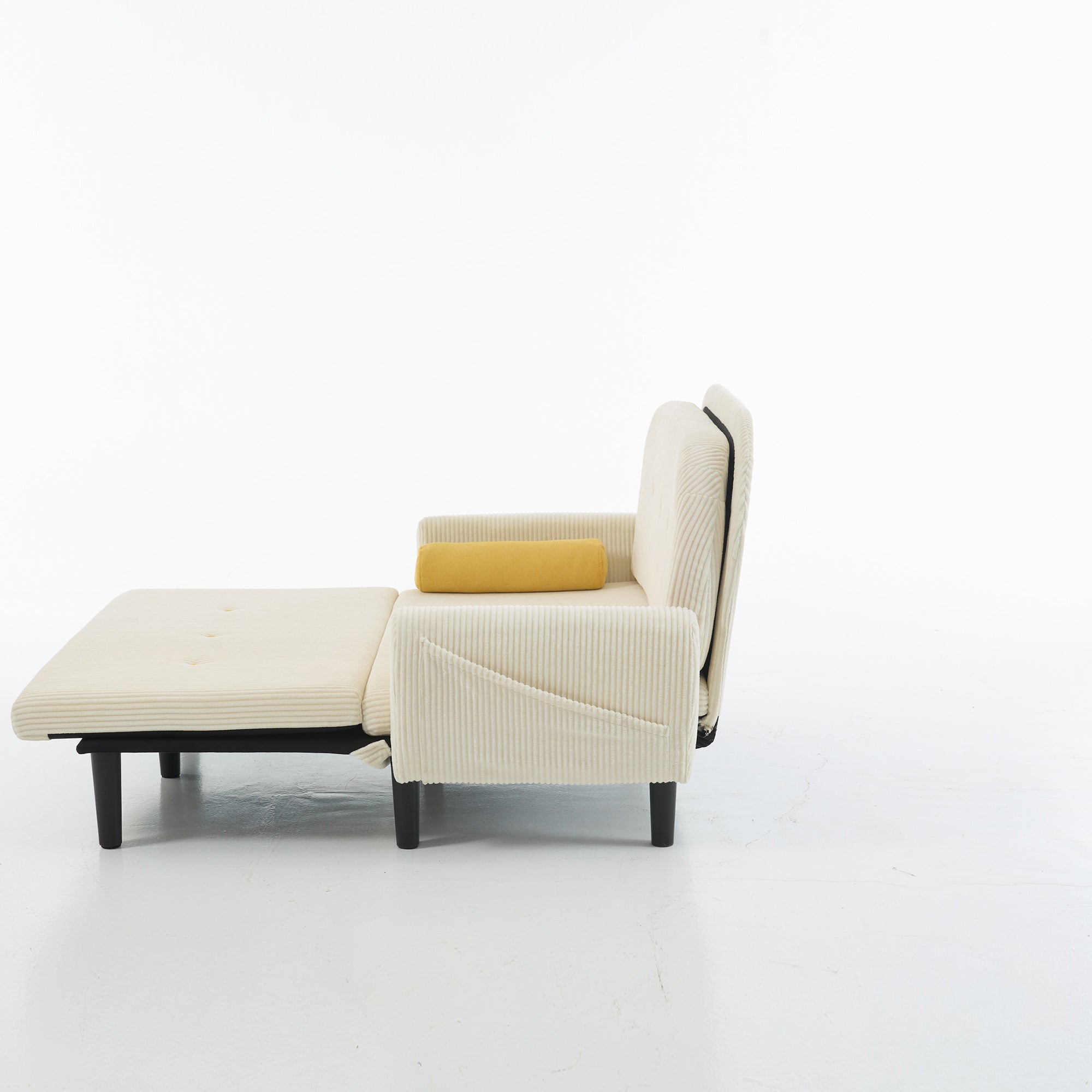 Loveseat Sofa Daybed Recliner Storage - Ivory Corduroy