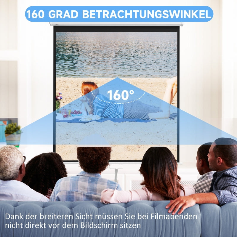 Projector Screen, 152x152cm 85 inch 1:1 HD 4K, for Home Theater Office Presentations