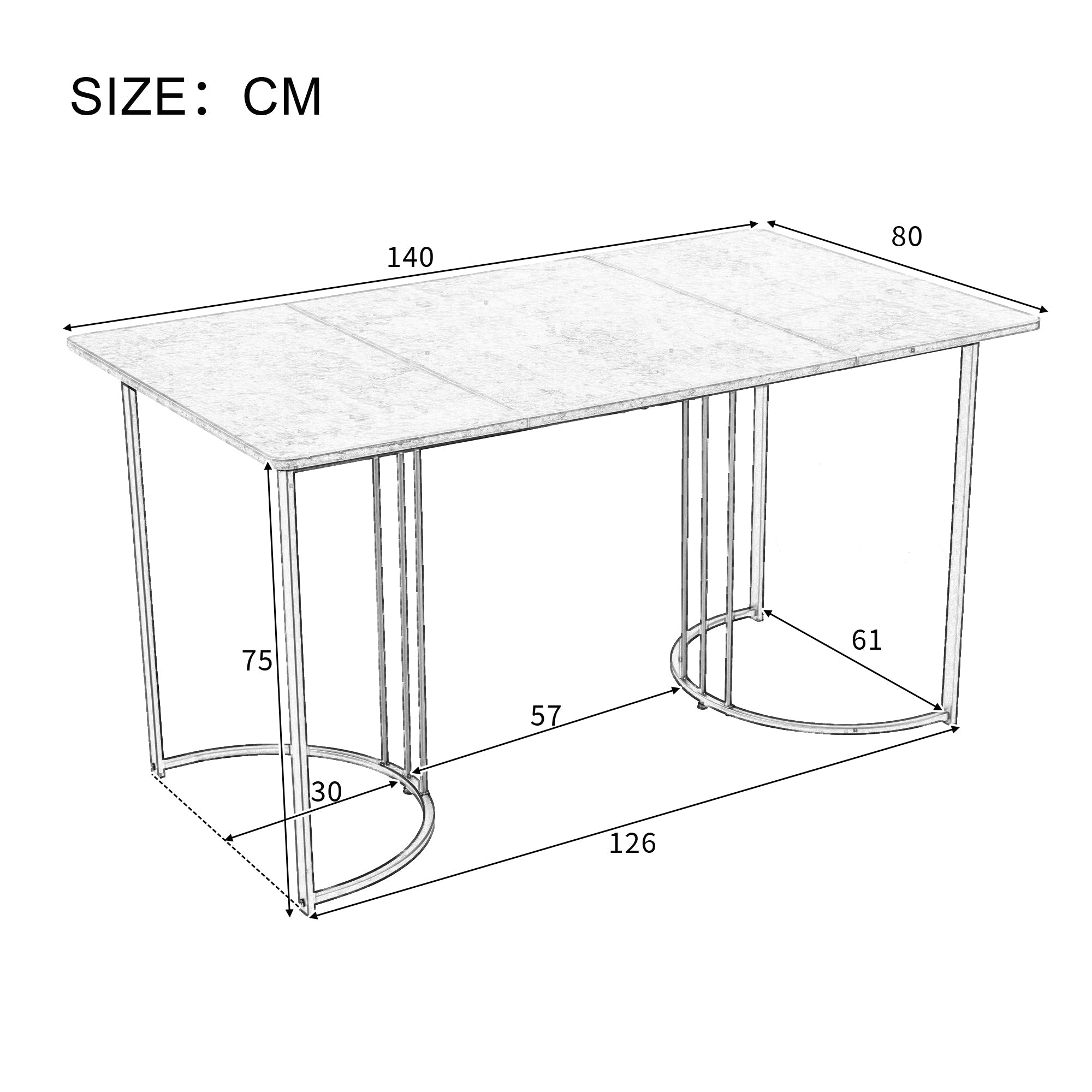 Dining Set 5-Piece Metal Leg Table 4 Hollow Armchairs - Gold Suede Fabric