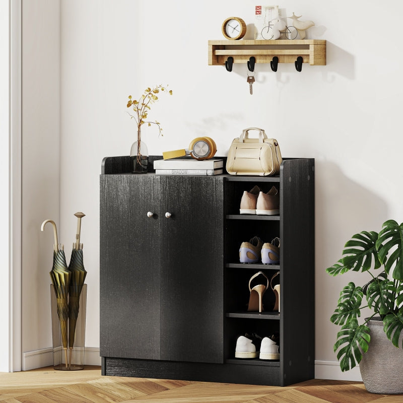 Shoe Storage Cabinet, Adjustable Shelves, Black