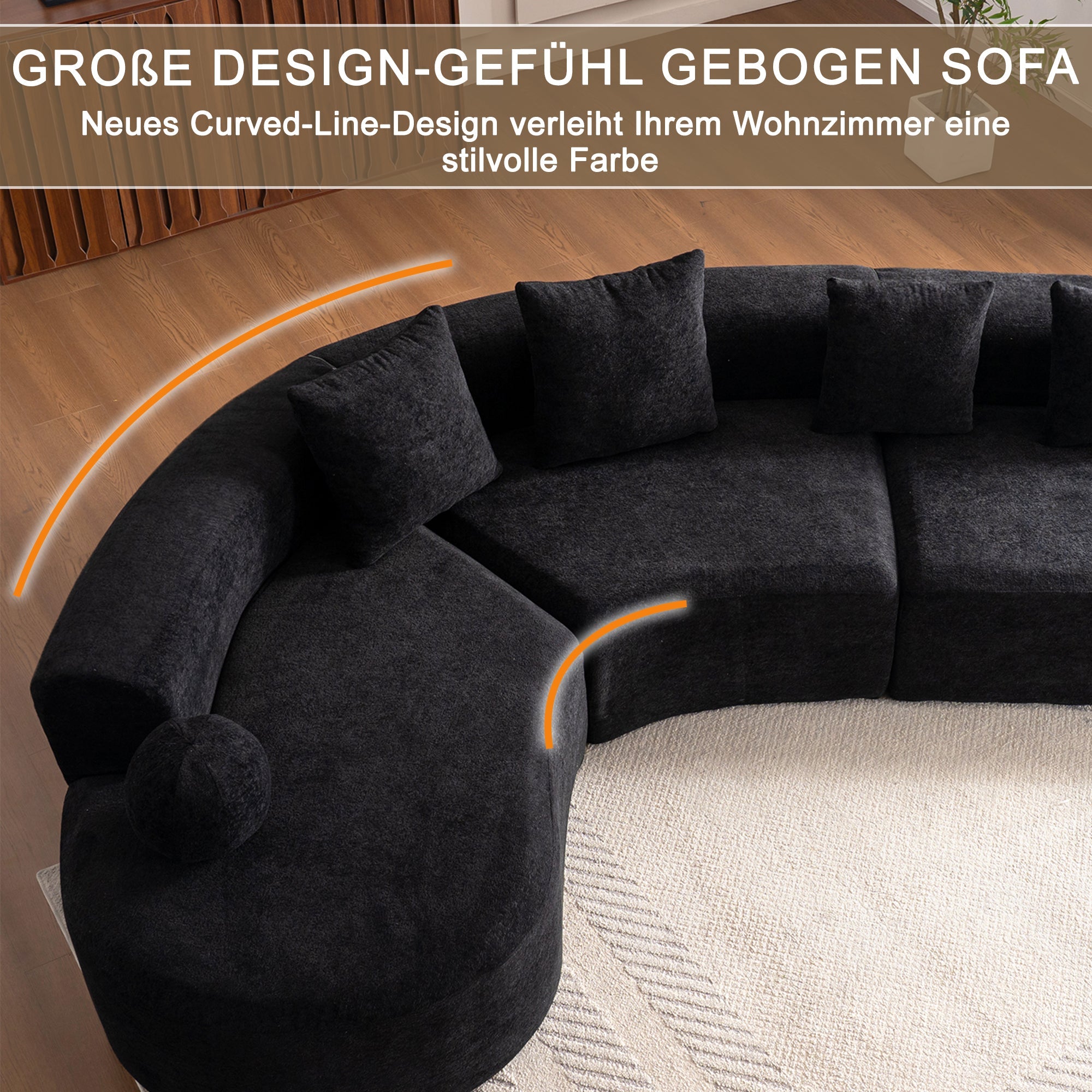 L-Shaped Sectional Cloud Sofa with Arched Design and Boneless Construction, White Fabric