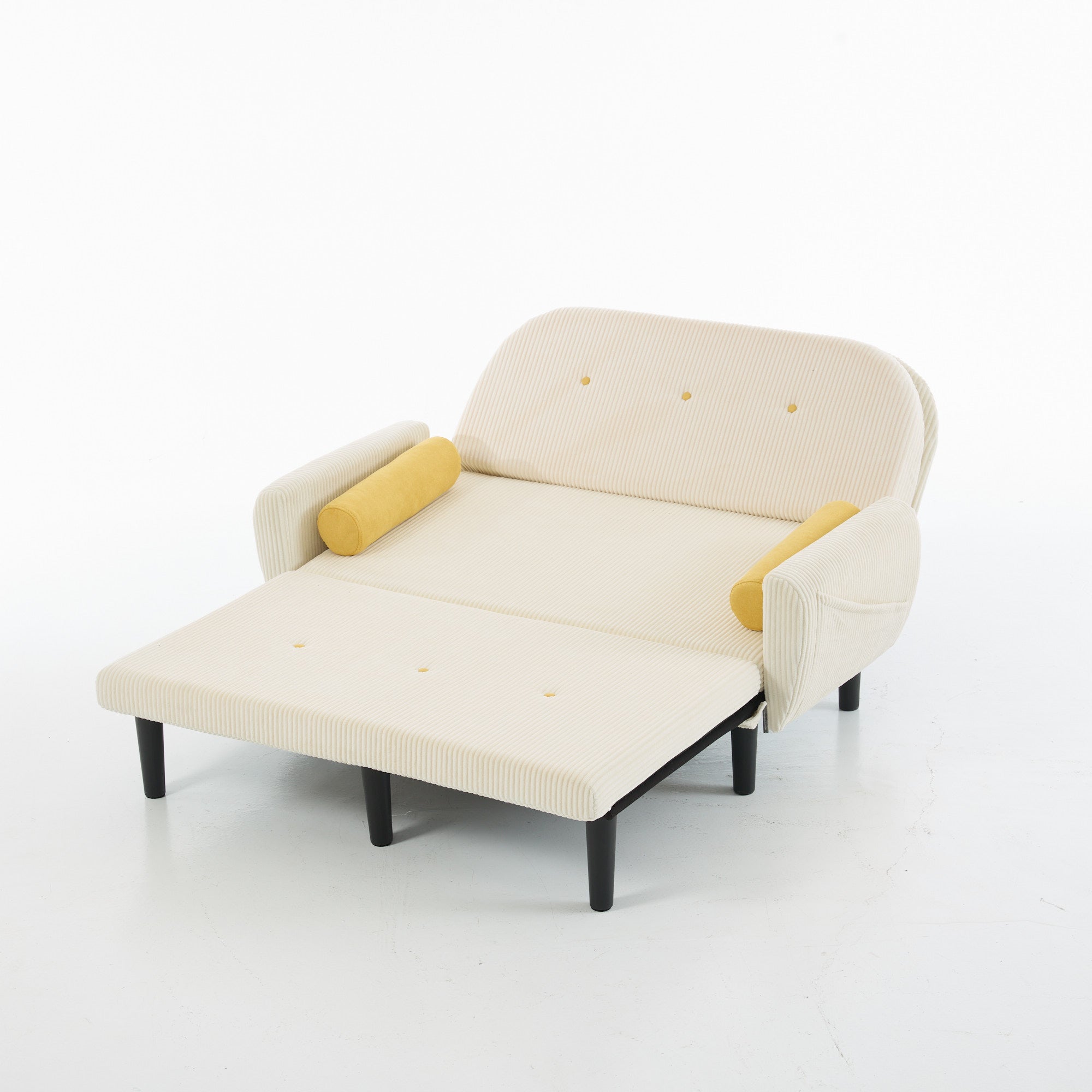 Loveseat Sofa Daybed Recliner Storage - Ivory Corduroy