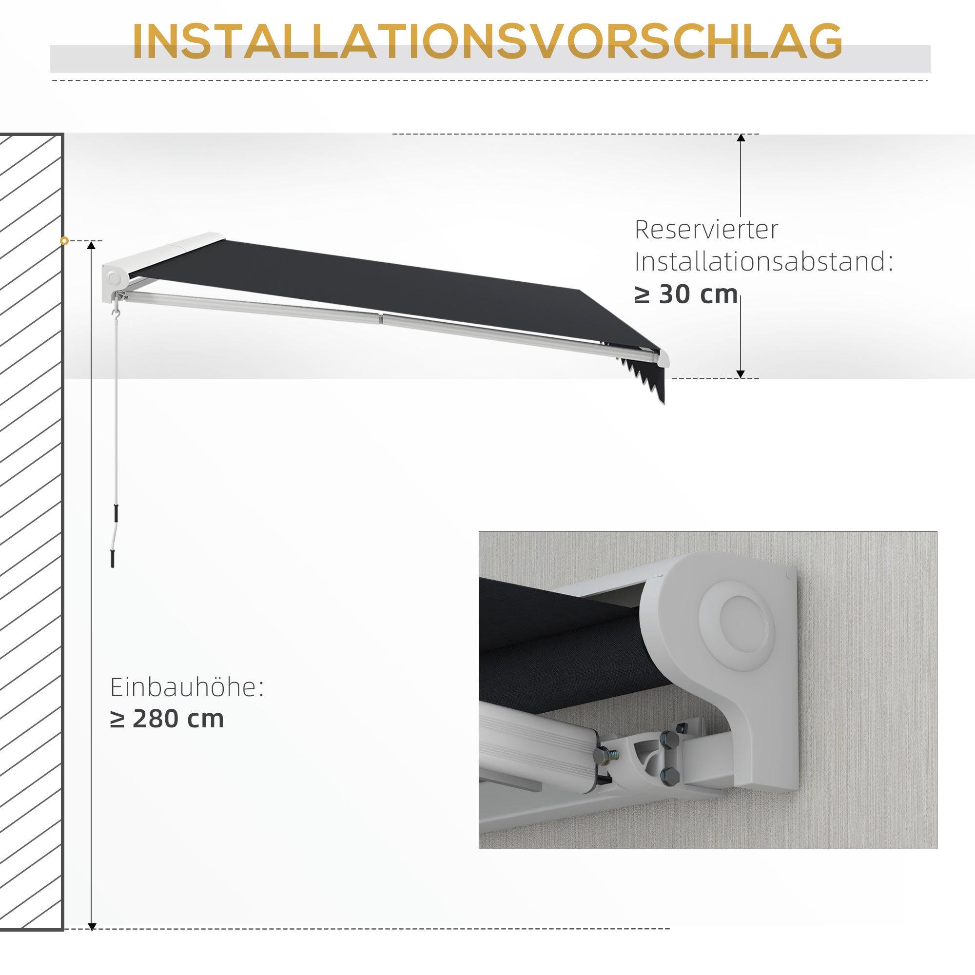 Folding Arm Awning 4x3m Electric Hand Crank Remote Control, Aluminum Grey