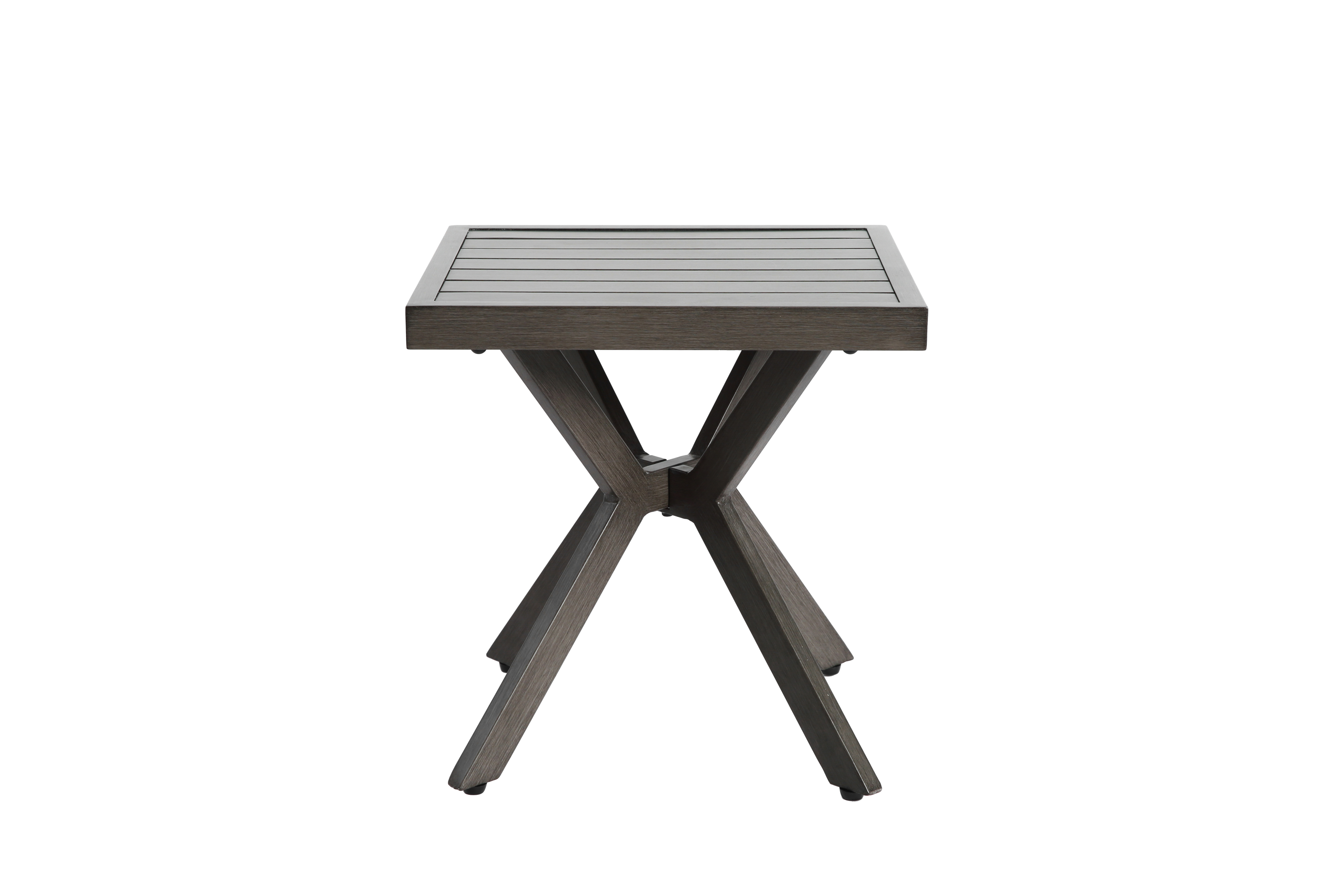 Outdoor Aluminum Square Side Table End Table for Patio, Backyard, Pool, Indoor, Dark Gray