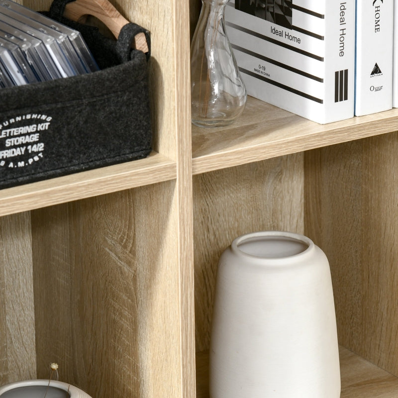 Six-Cube Bookcase Three-Tier Structure Storage Unit Oak Wood Effect