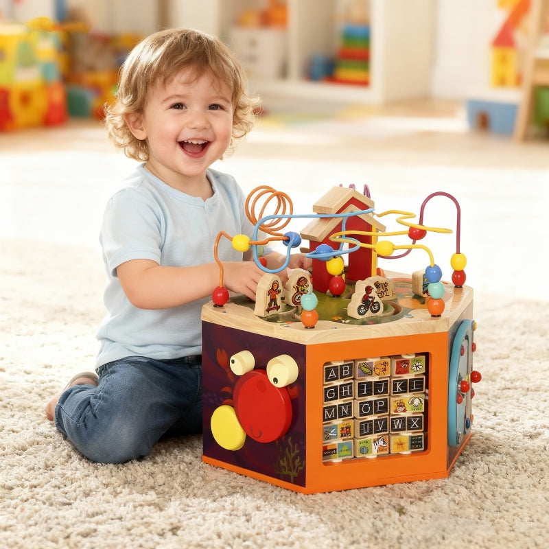 Motor Skills Cube 8-in-1 Activity Bead Maze - Multicoloured