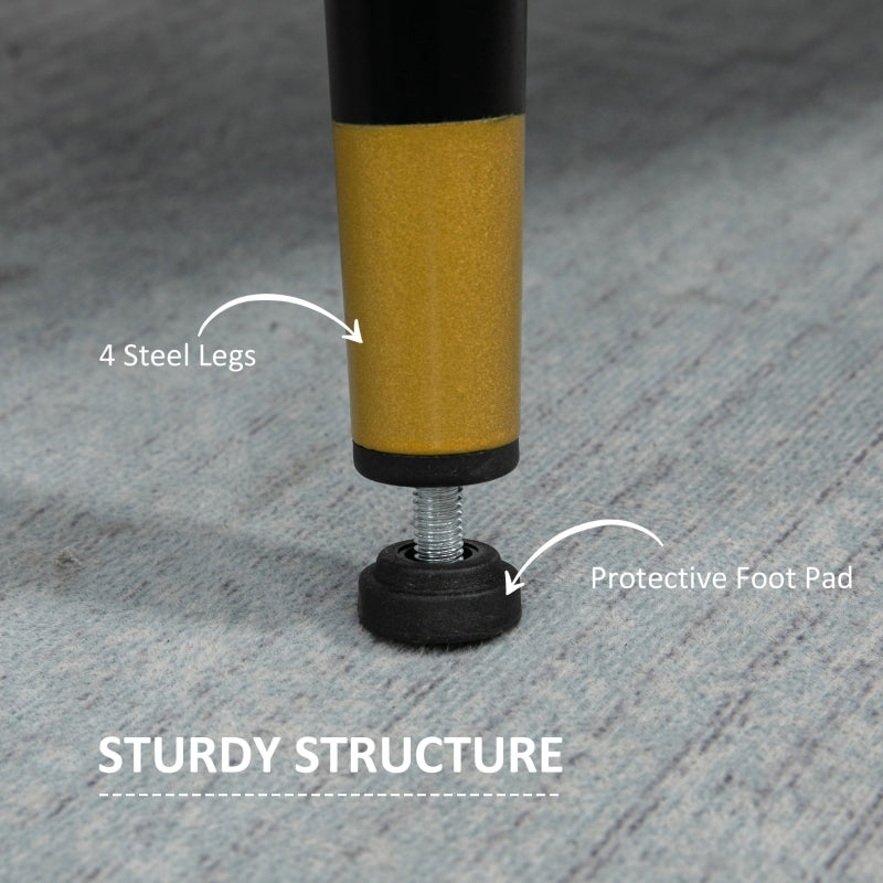 Modern Two Seater Sofa, Button Tufted Loveseat with Steel Legs, Dark Blue