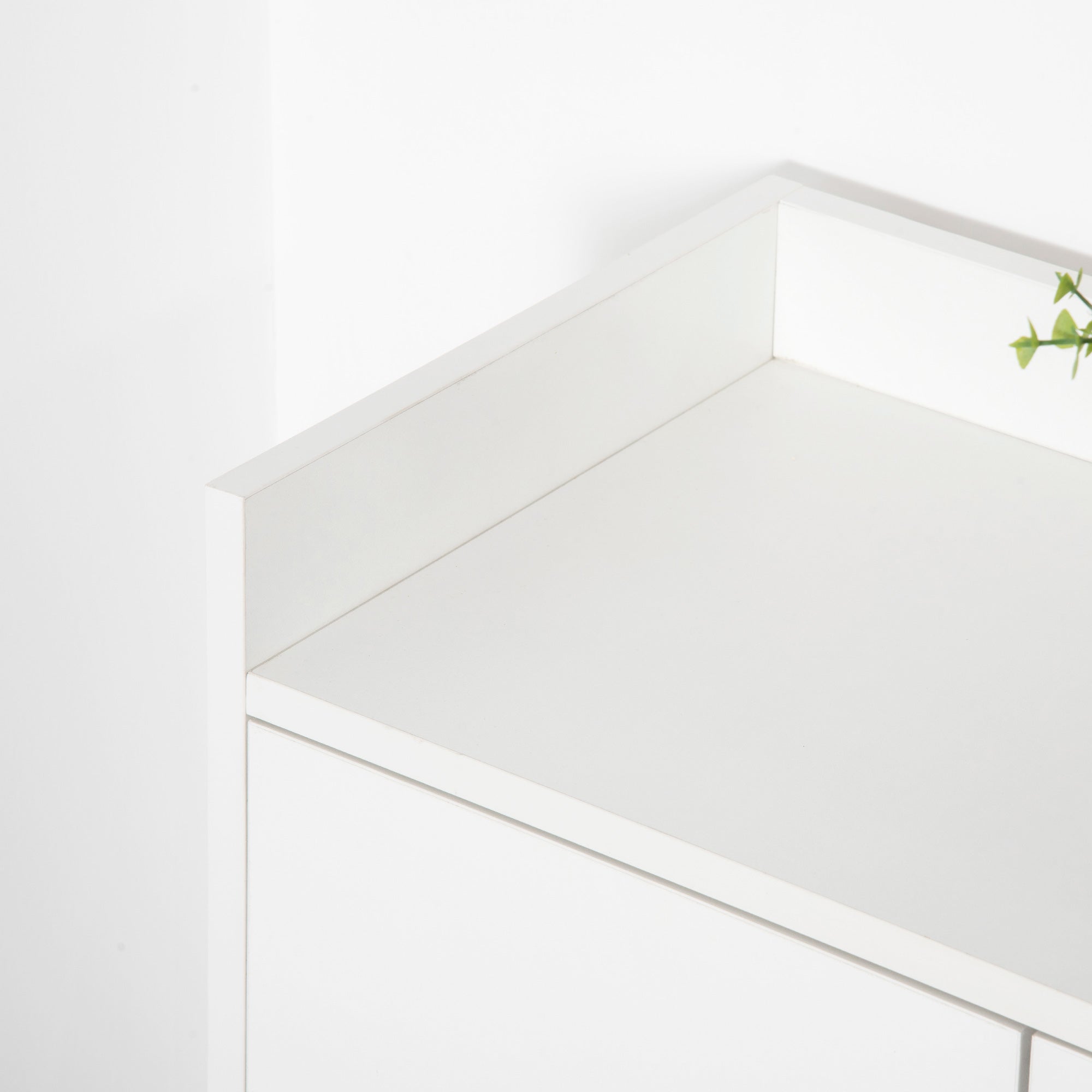 Modern Shoe Cabinet Storage Organizer with Doors and Shelves, White