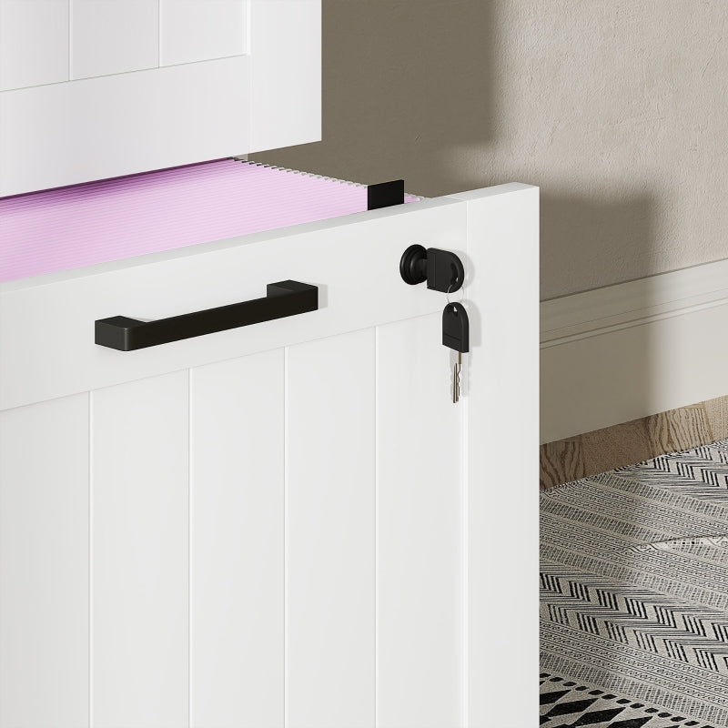 4 Drawer Filing Cabinet with Lock and Adjustable Hanging Bars, White