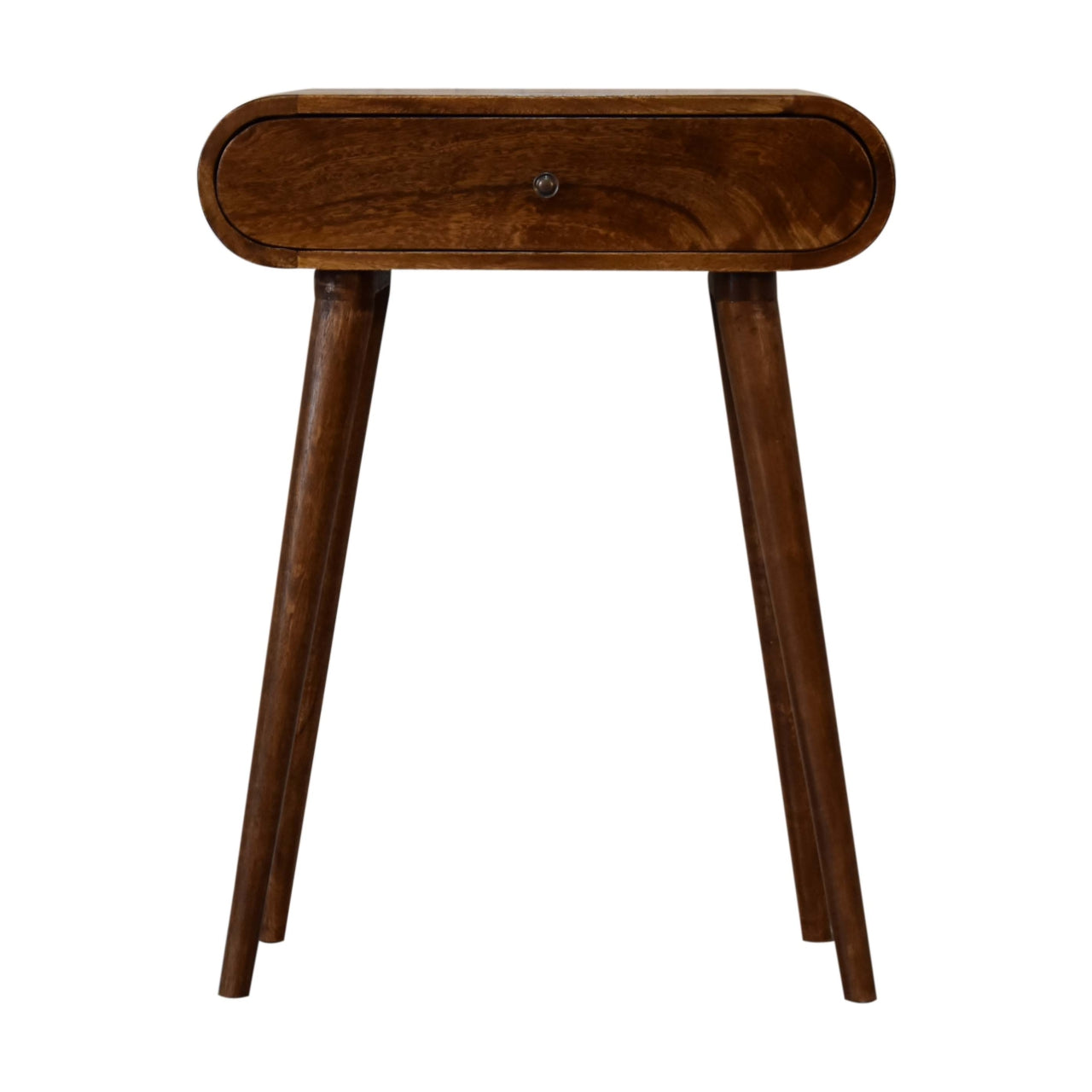 Solid Wood Chestnut Console, Mini London 1 Drawer, Dark Brown Wood