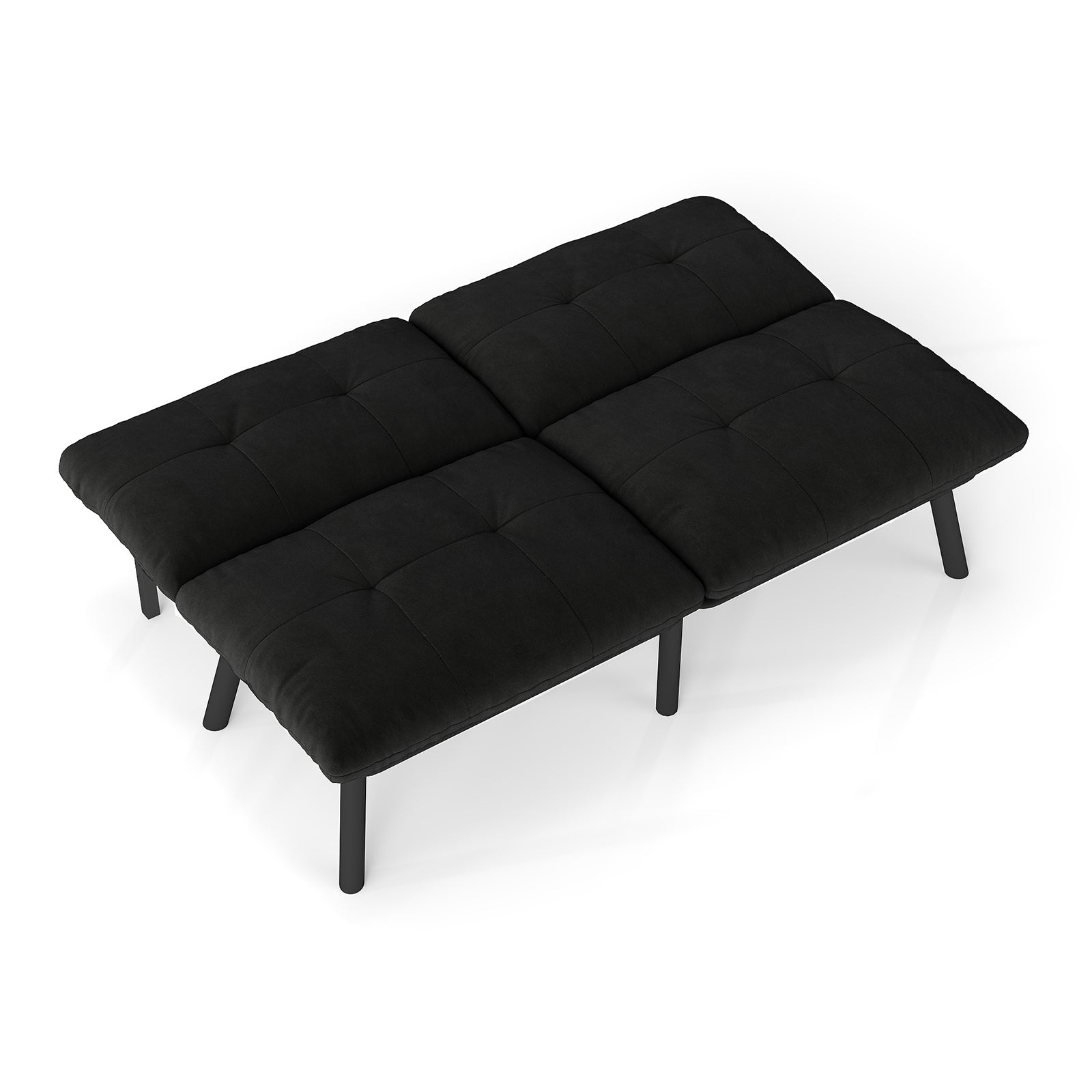 Sofa Bed Foldable 2-Seater Futon Guest Bed - Black